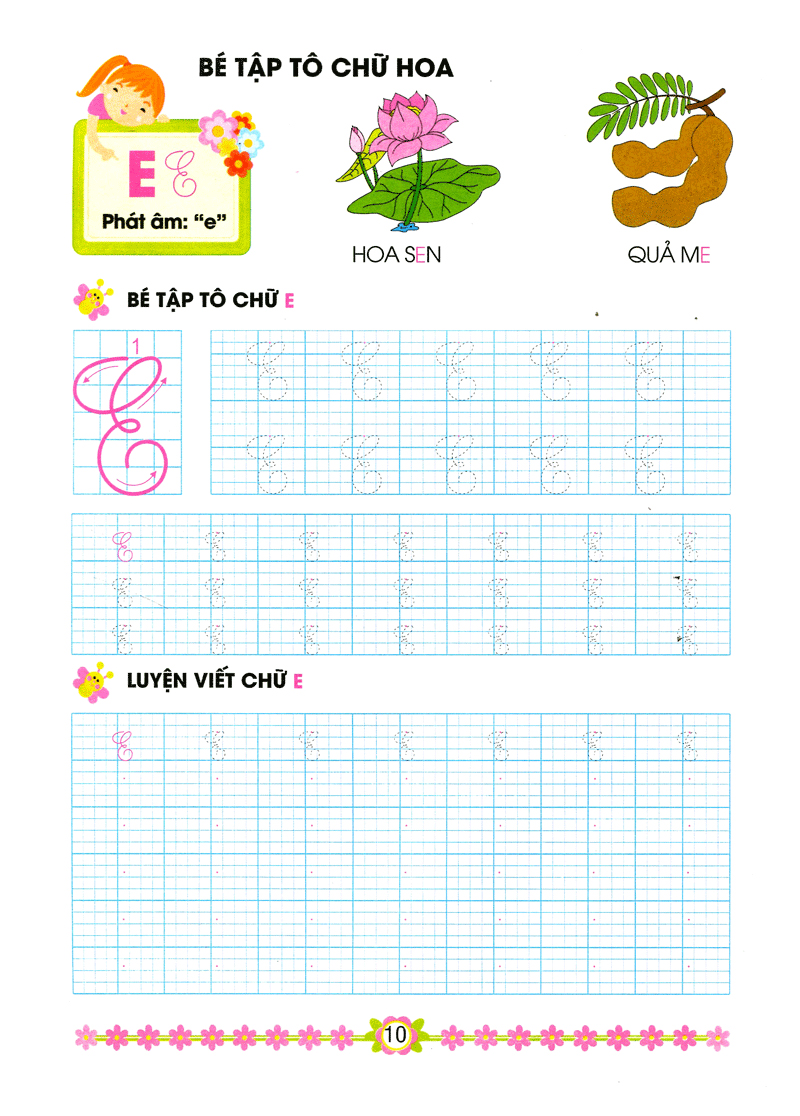 hành trang cho bé vào lớp 1 - bé tập tô chữ hoa