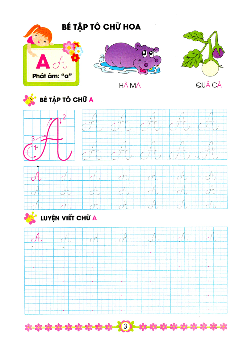 hành trang cho bé vào lớp 1 - bé tập tô chữ hoa