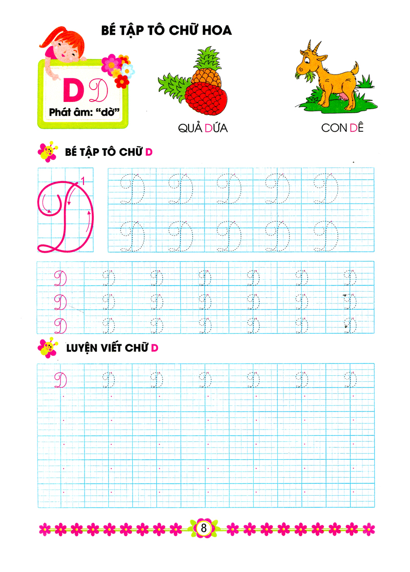 hành trang cho bé vào lớp 1 - bé tập tô chữ hoa