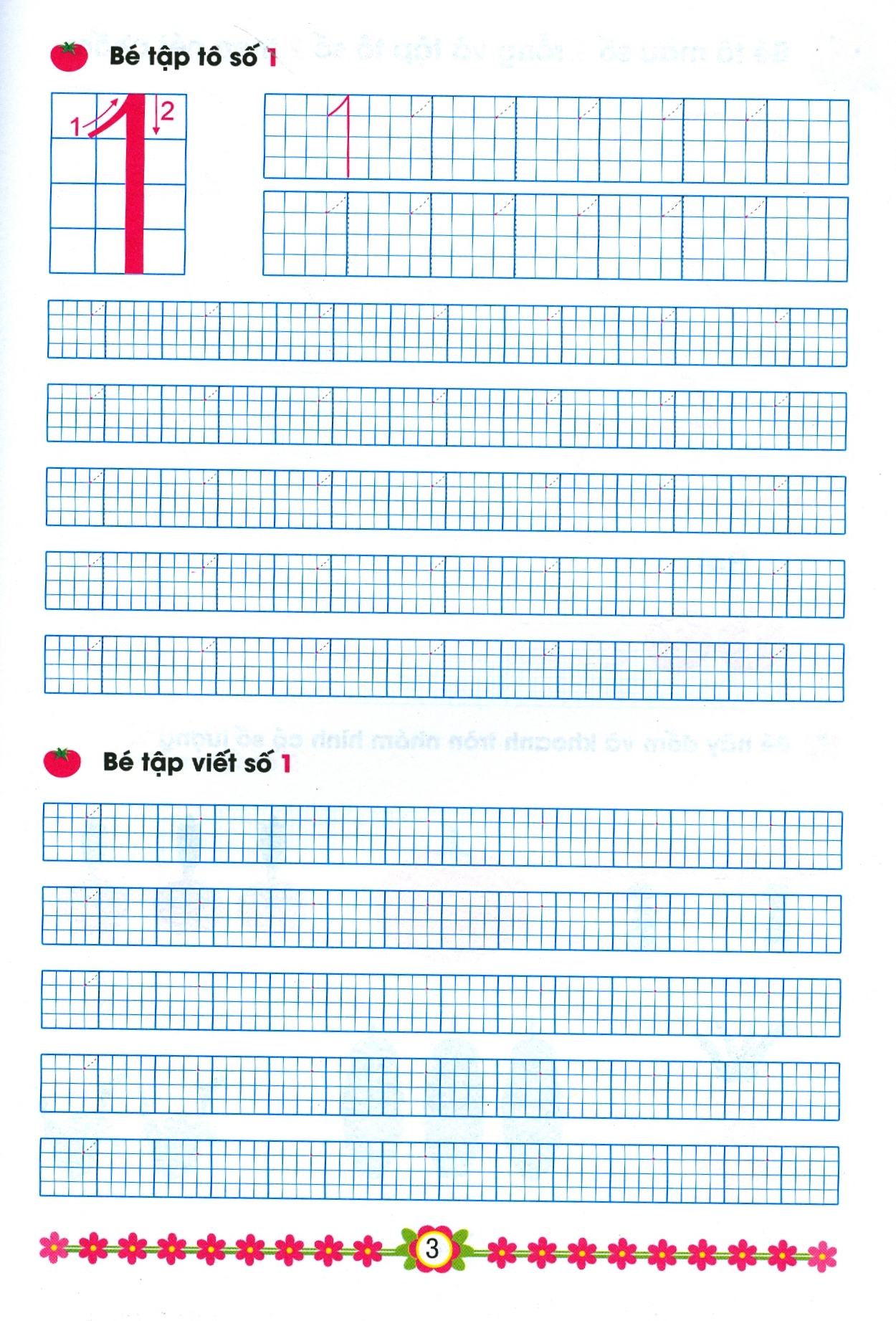 hành trang cho bé vào lớp 1 - bé tập tô chữ số