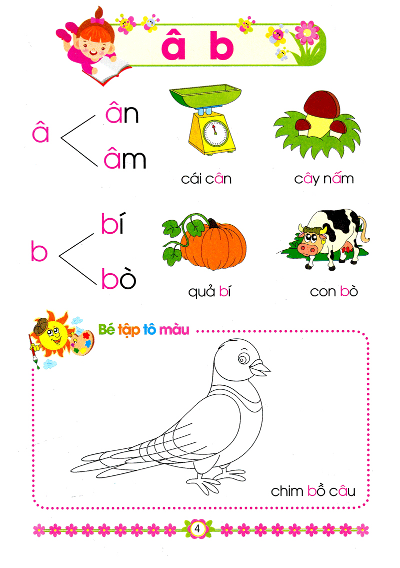 hành trang cho bé vào lớp 1 - bé tập tô và ghép vần