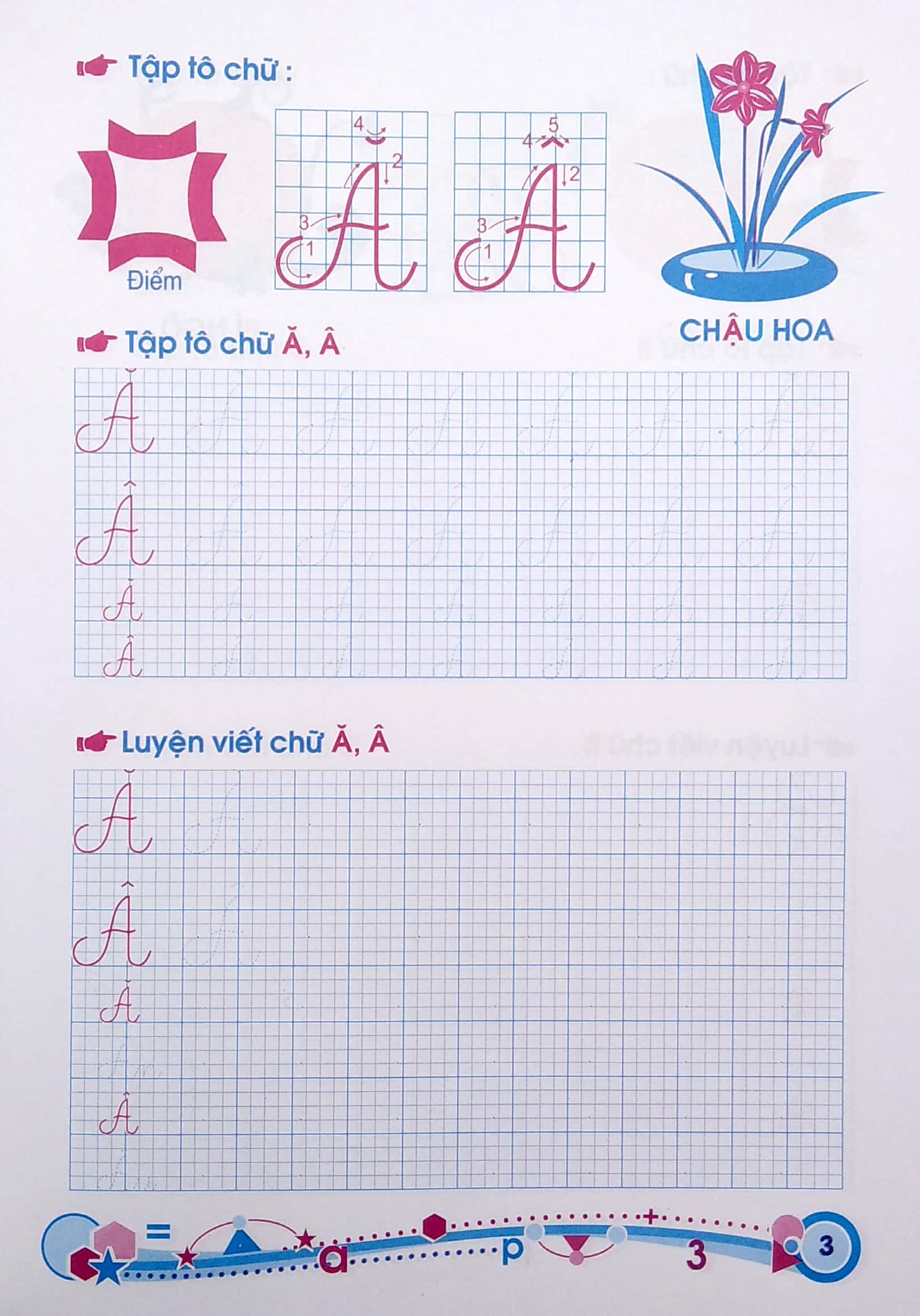 hành trang cho bé vào lớp 1 - giúp bé tập tô chữ cái - chữ hoa