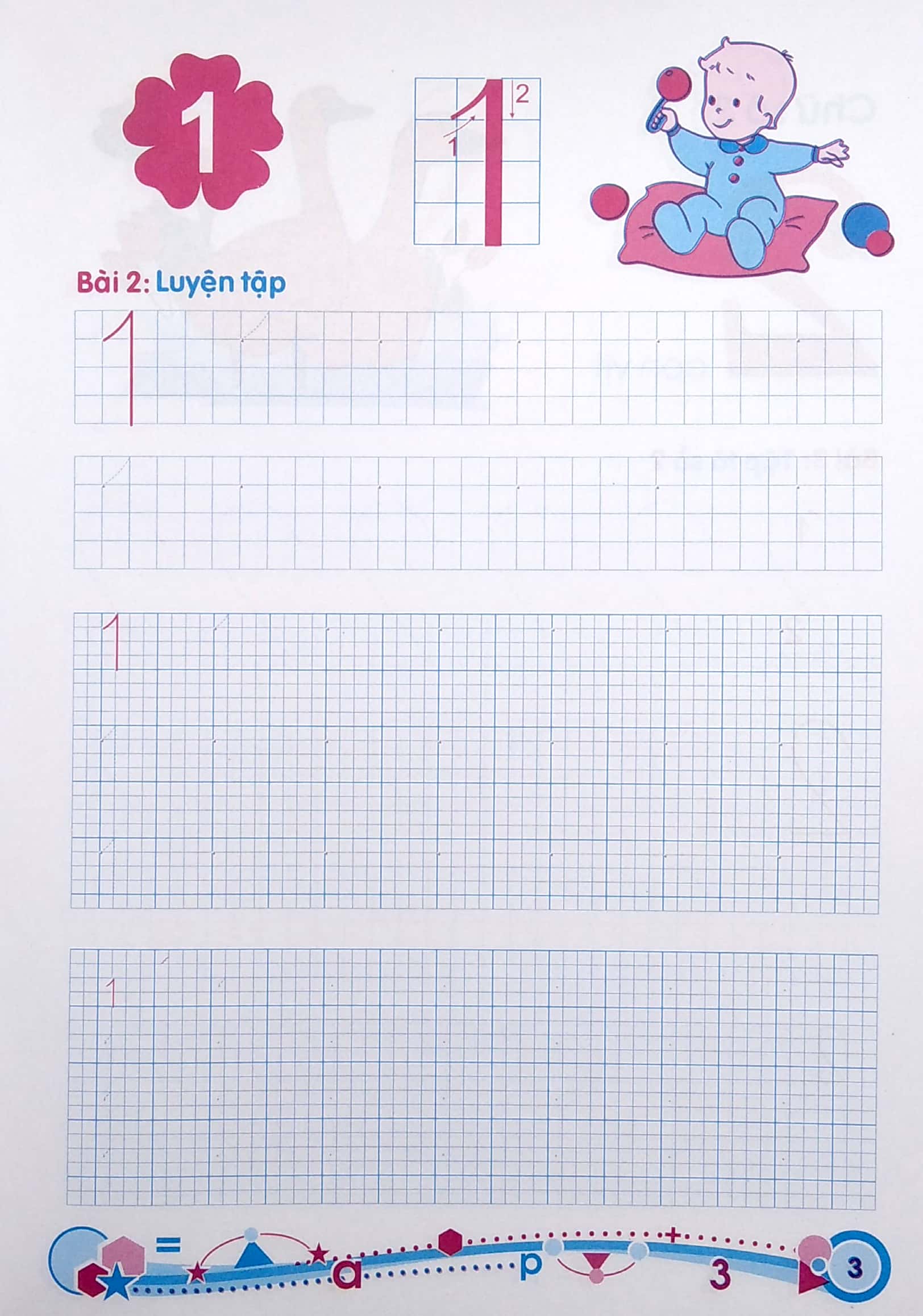 hành trang cho bé vào lớp 1 - giúp bé tập tô chữ số