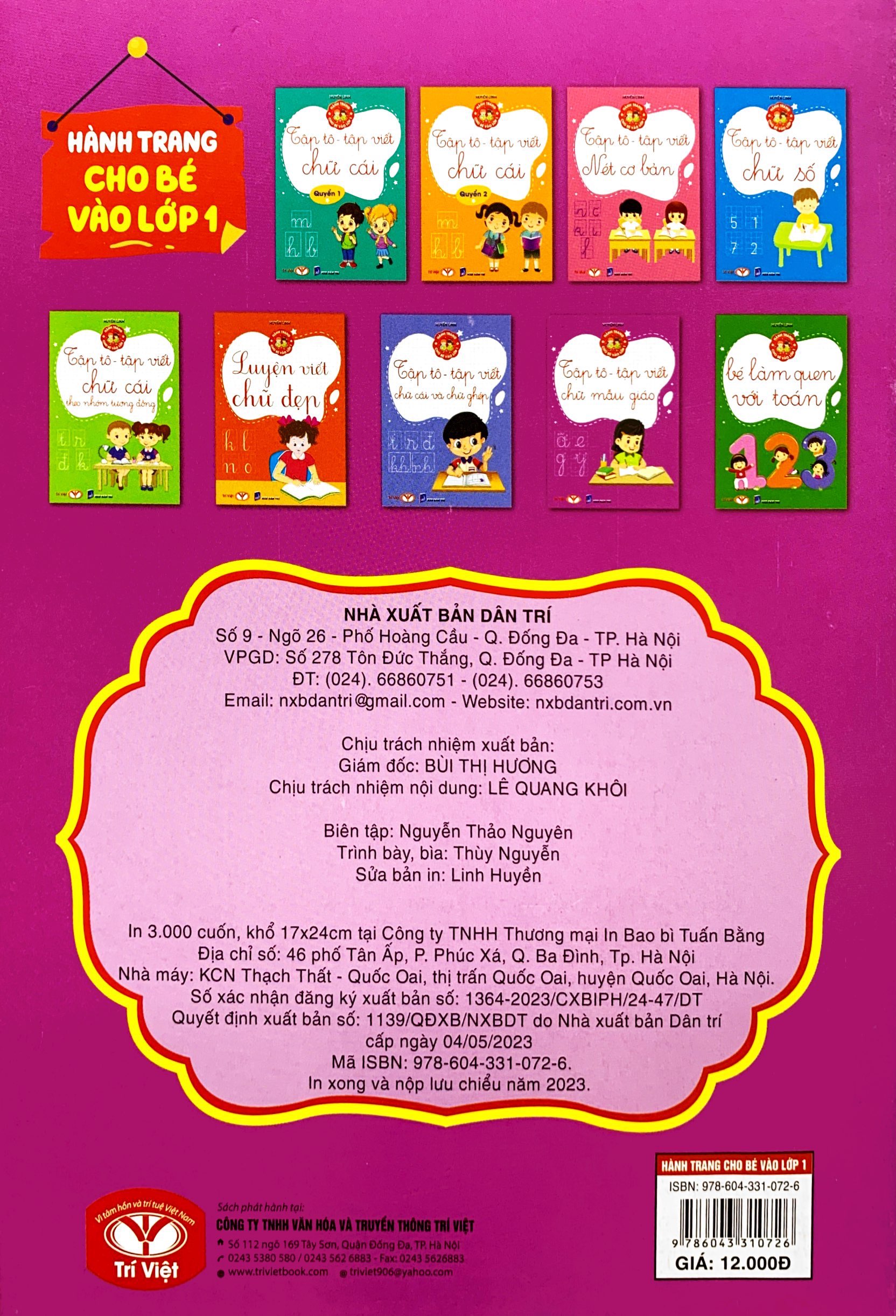 hành trang cho bé vào lớp 1 - tập tô - tập viết chữ mẫu giáo (tái bản 2023)