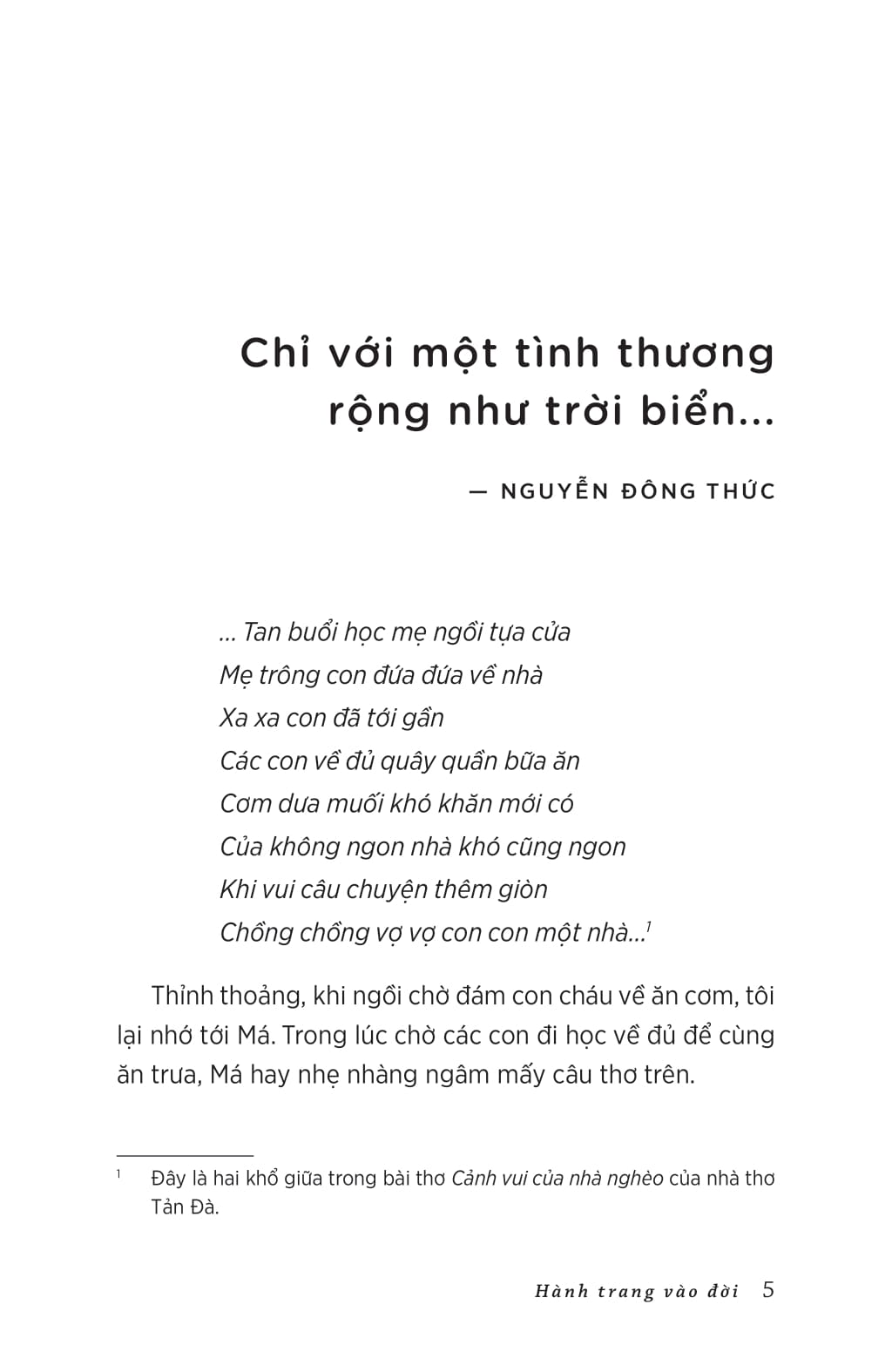 hành trang vào đời