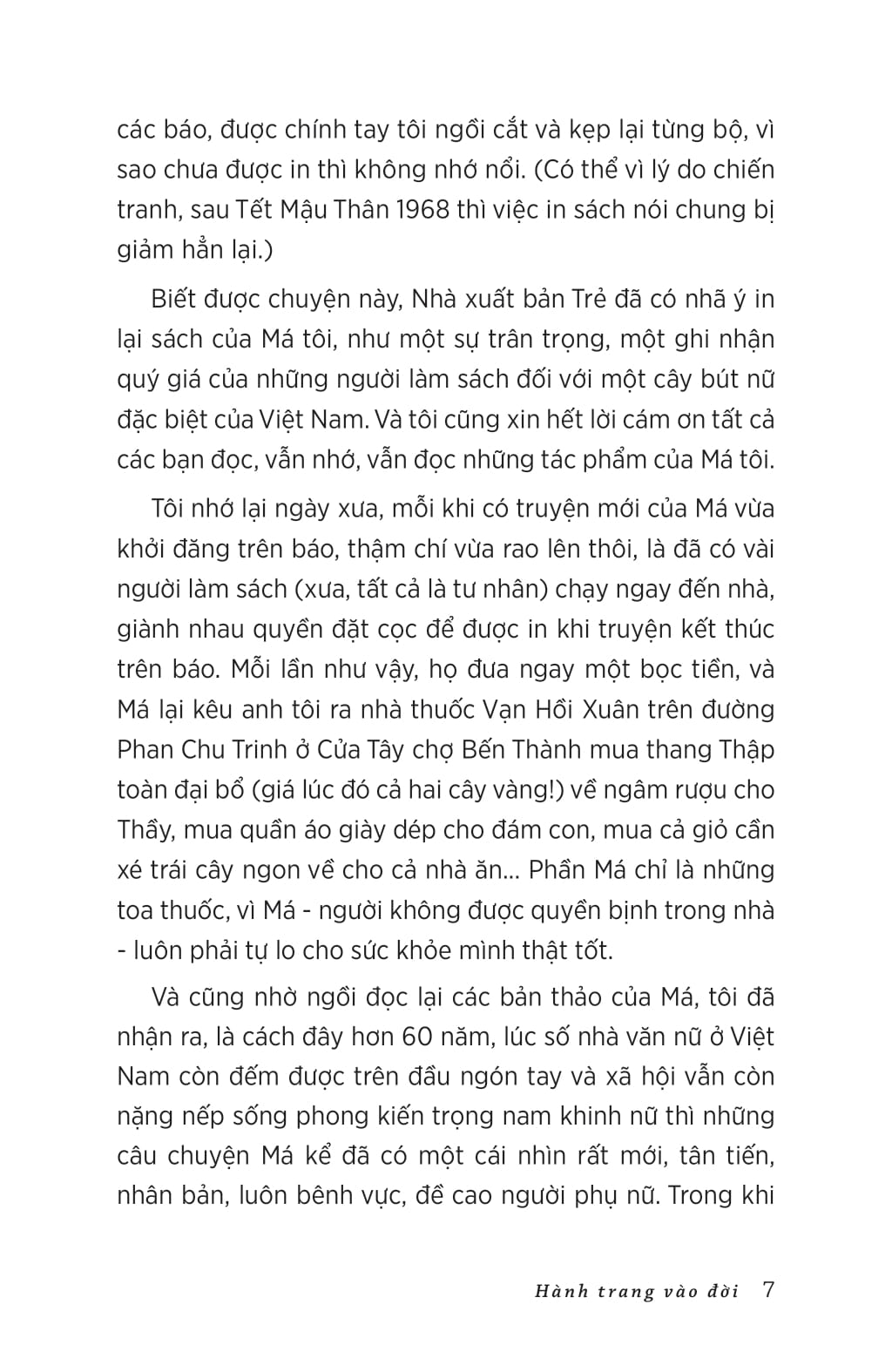 hành trang vào đời