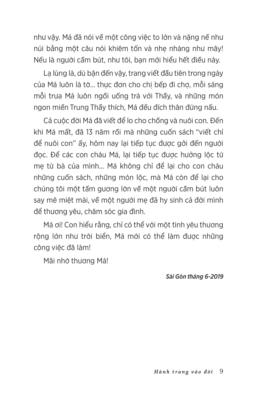 hành trang vào đời