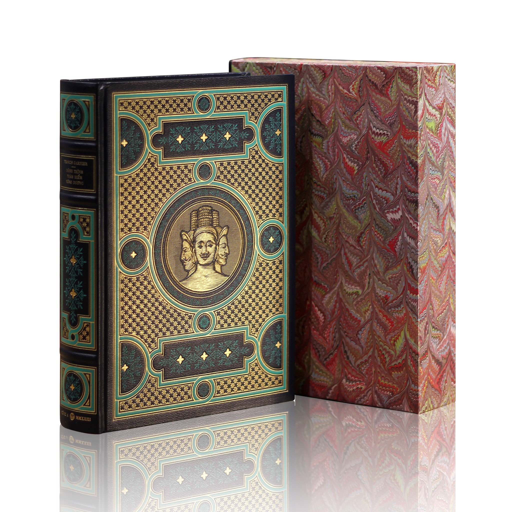 hành trình thám hiểm đông dương - ấn bản giới hạn - bìa da - màu xanh