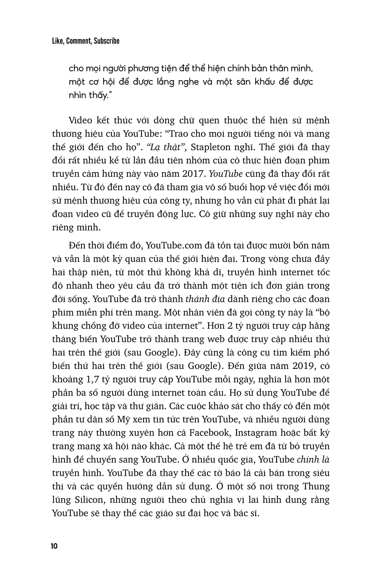 Hanh Trinh Thong Tri The Gioi Cua Youtube - Like, Comment, Subscribe