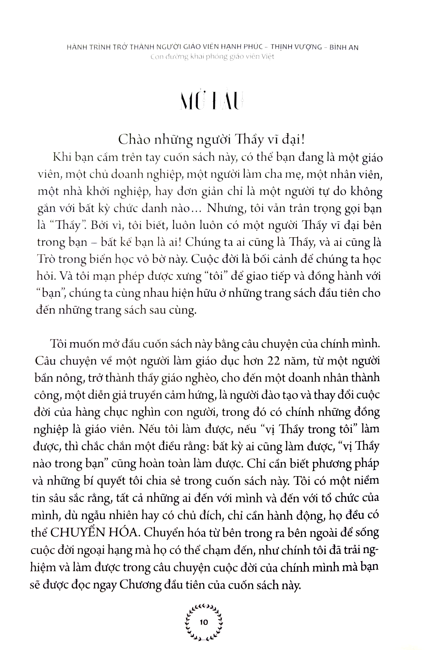 hành trình trở thành người giáo viên: hạnh phúc – thịnh vượng – bình an