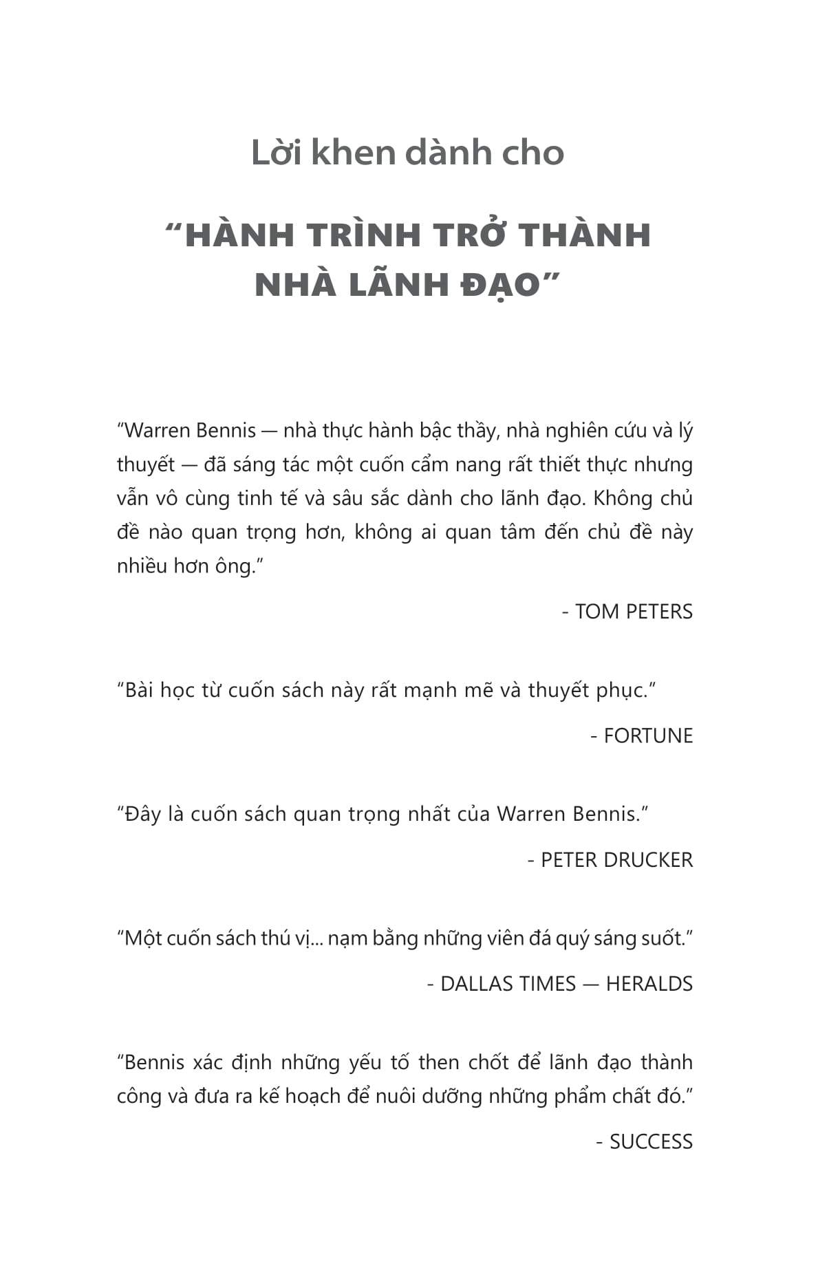hành trình trở thành nhà lãnh đạo - on becoming a leader