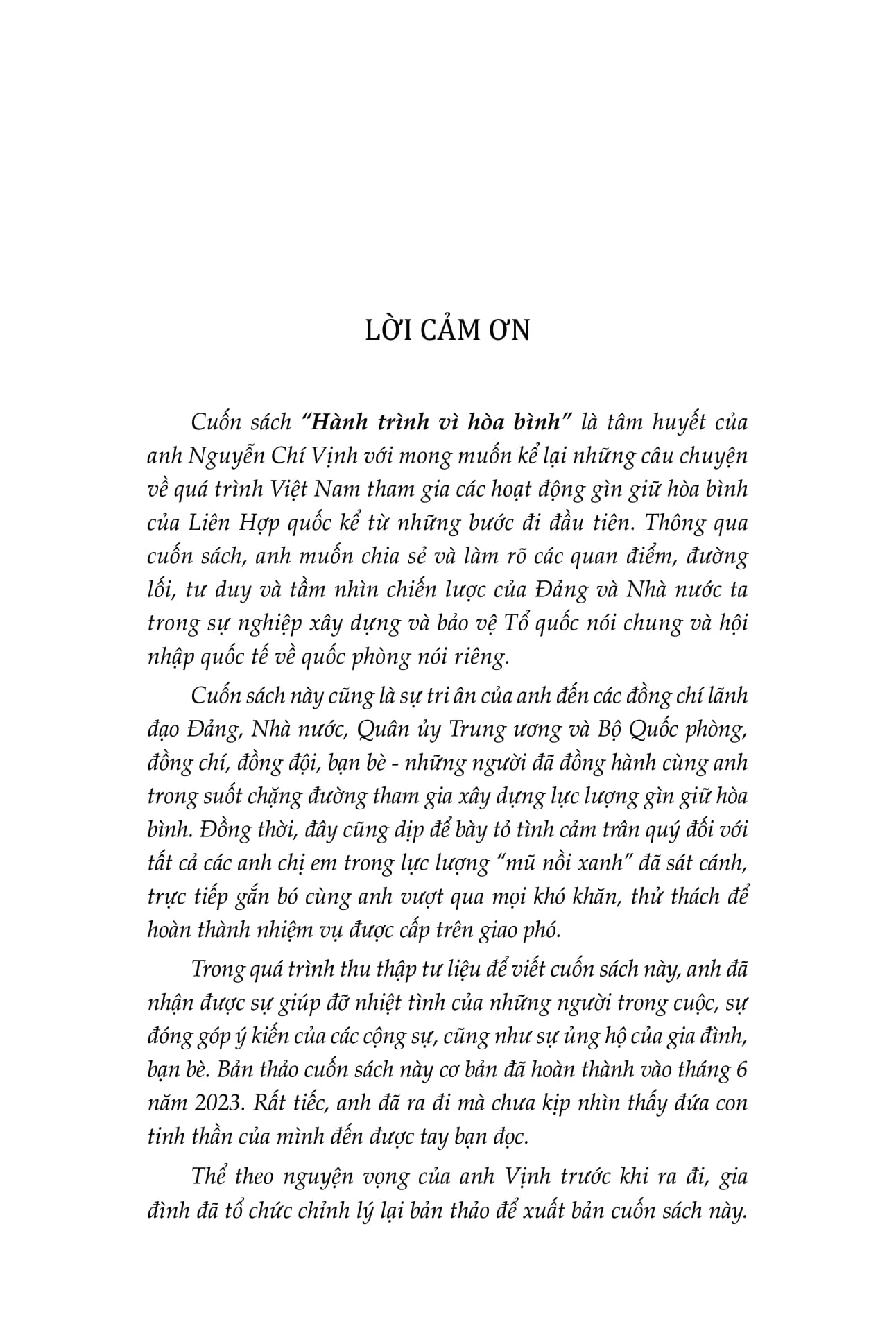 Hanh Trinh Vi Hoa Binh