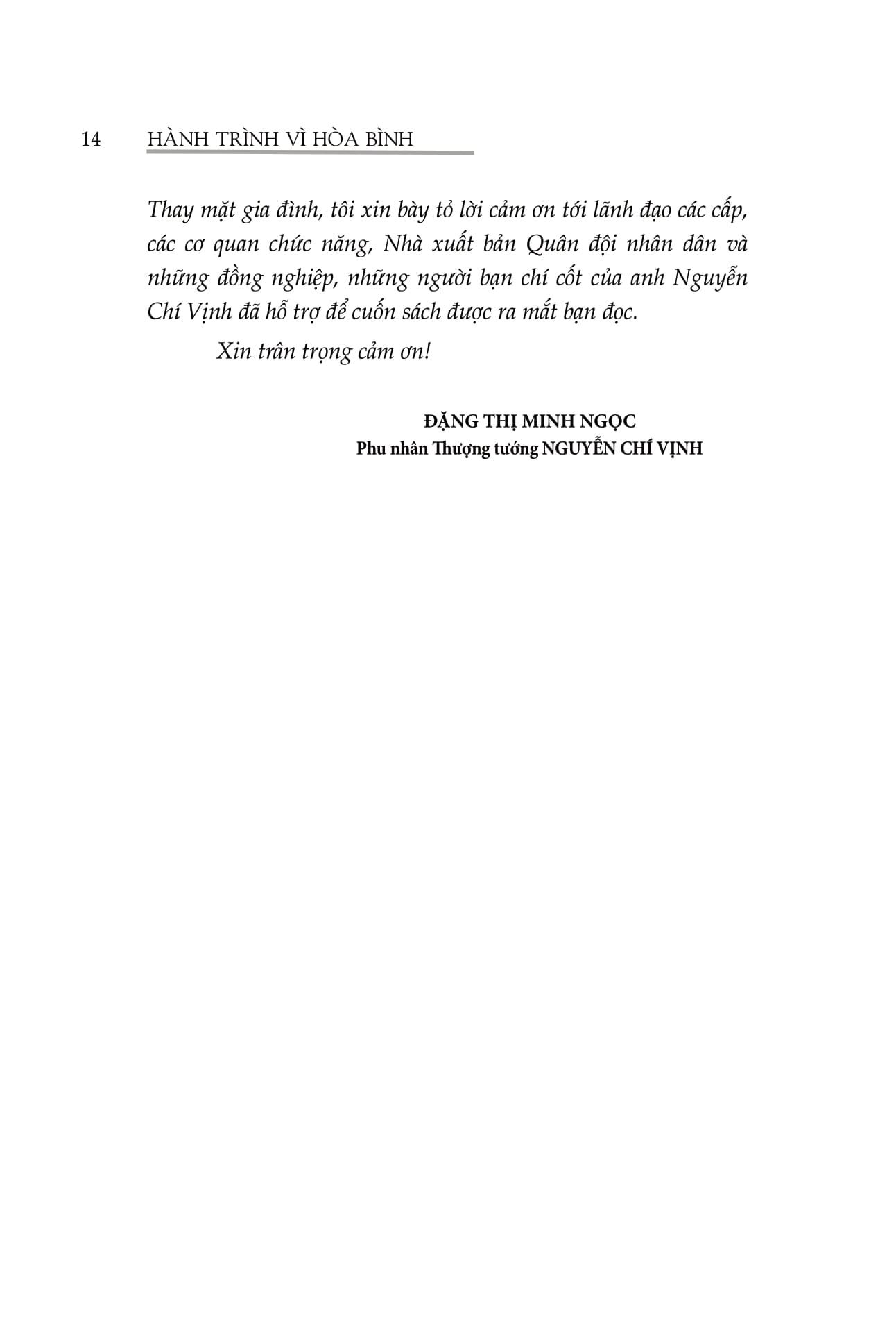 Hanh Trinh Vi Hoa Binh