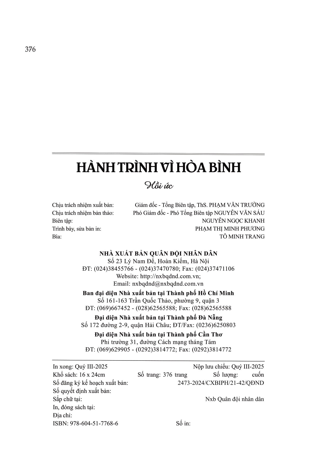 Hanh Trinh Vi Hoa Binh