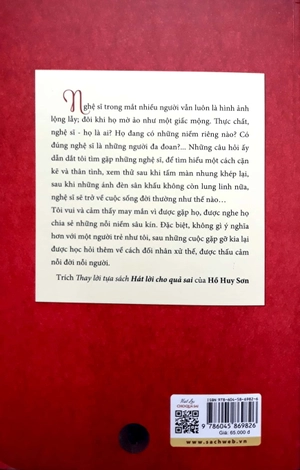 hát lời cho quả sai - chân dung văn nghệ