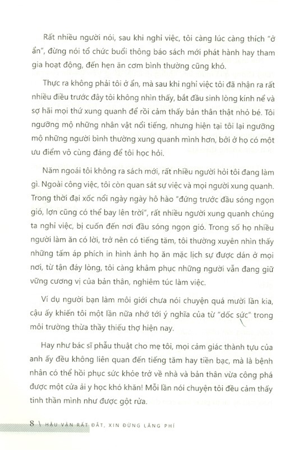 hậu vận rất đắt, xin đừng lãng phí