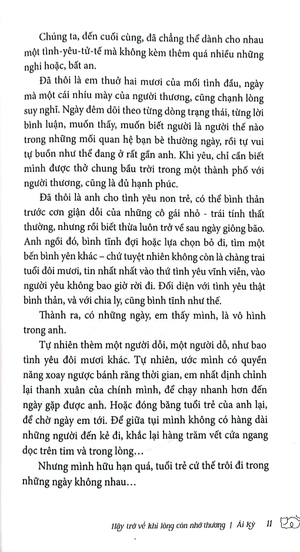 hãy trở về khi lòng còn nhớ thương