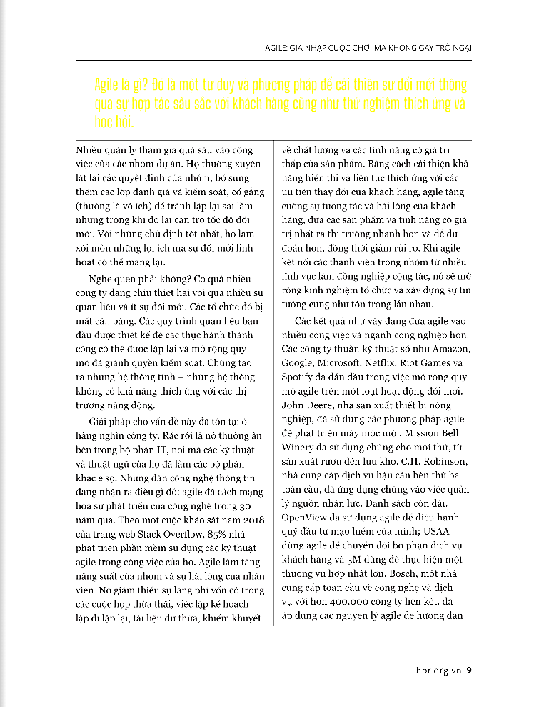 hbr - agile - tư duy linh hoạt, thích ứng nhanh chóng