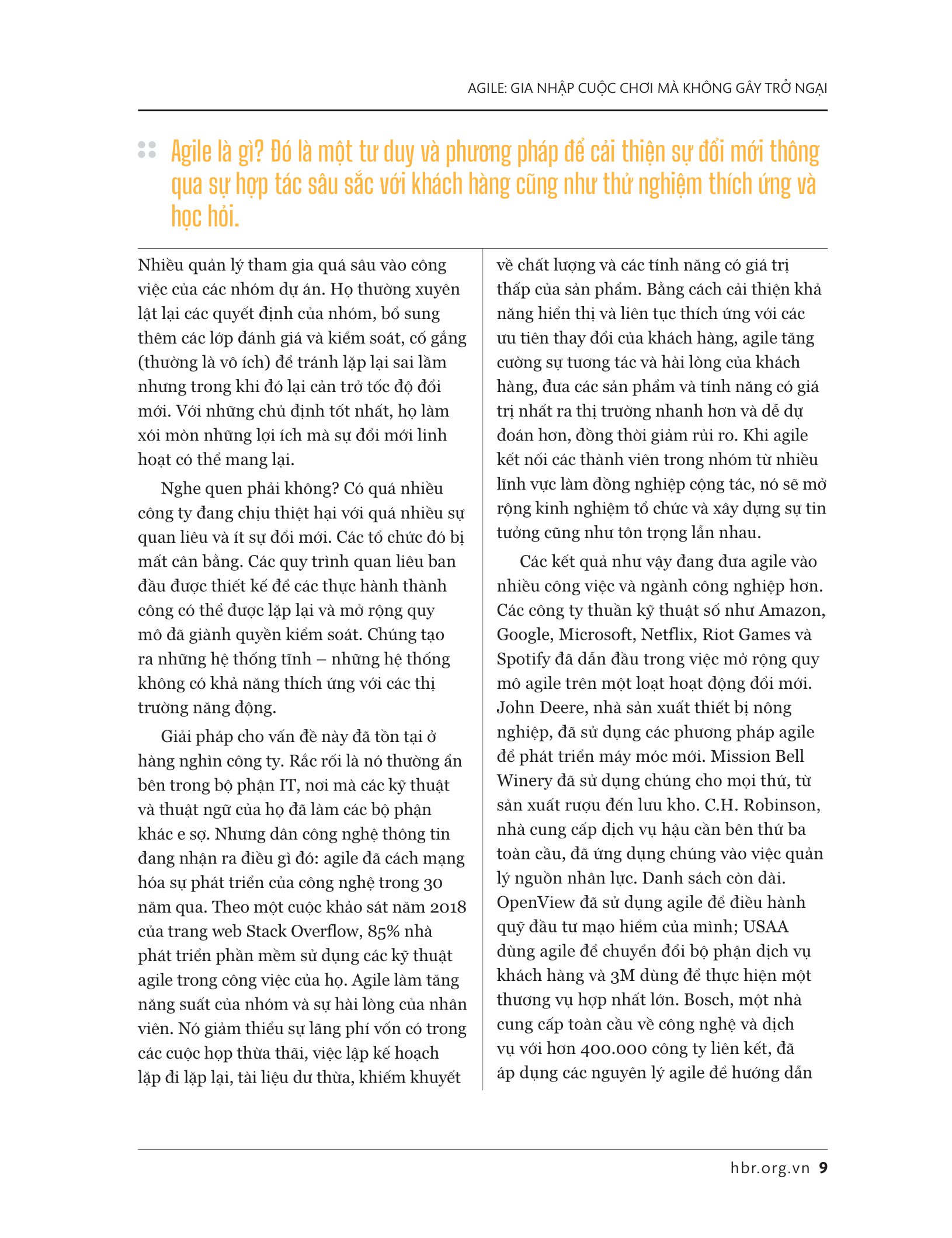 hbr - agile - tư duy linh hoạt, thích ứng nhanh chóng