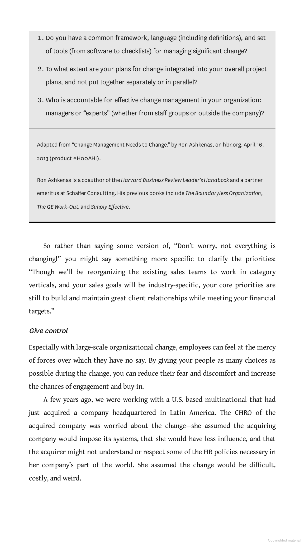 HBR Guide to Leading Through Change