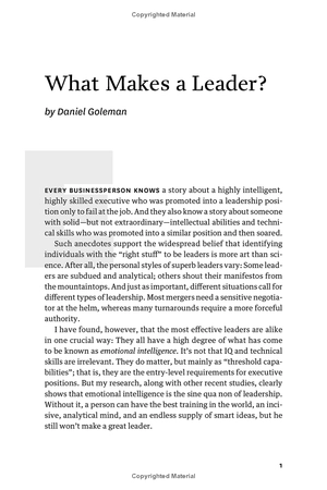 hbr's 10 must reads on emotional intelligence (with featured article "what makes a leader?" by danie
