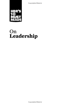 hbr's 10 must reads on leadership