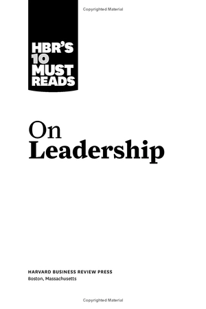 hbr's 10 must reads on leadership