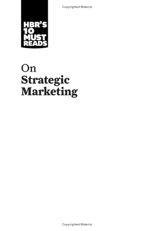 hbr's 10 must reads on strategic marketing
