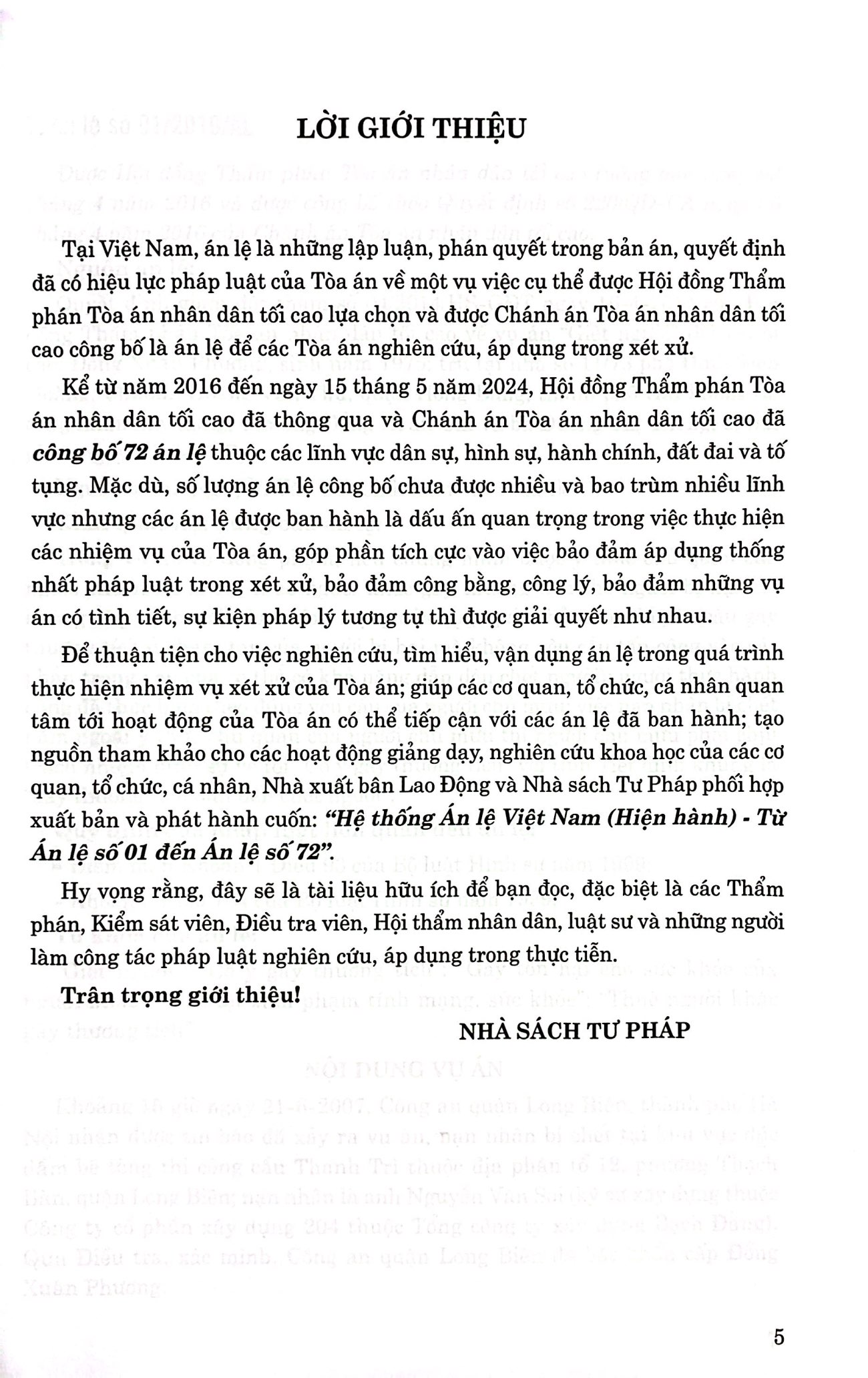 hệ thống án lệ việt nam (hiện hành) (từ án lệ số 01 đến án lệ số 72)