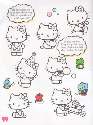 hello kitty - rèn luyện khả năng nhận biết (tô màu)