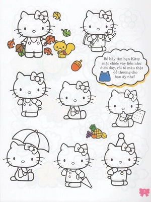 hello kitty - rèn luyện khả năng nhận biết (tô màu)