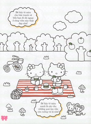 hello kitty - rèn luyện khả năng nhận biết (tô màu)