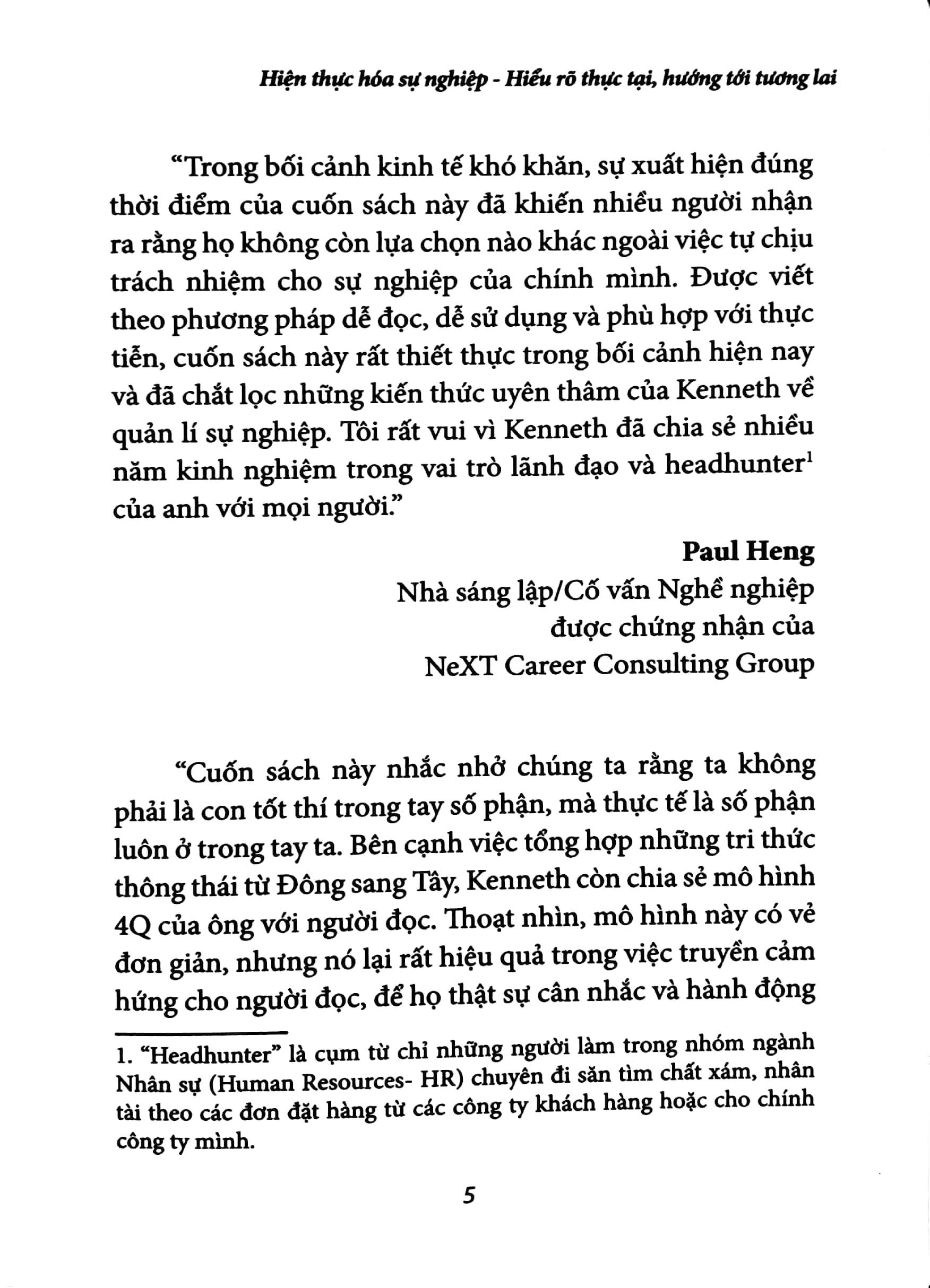 hiện thực hóa sự nghiệp