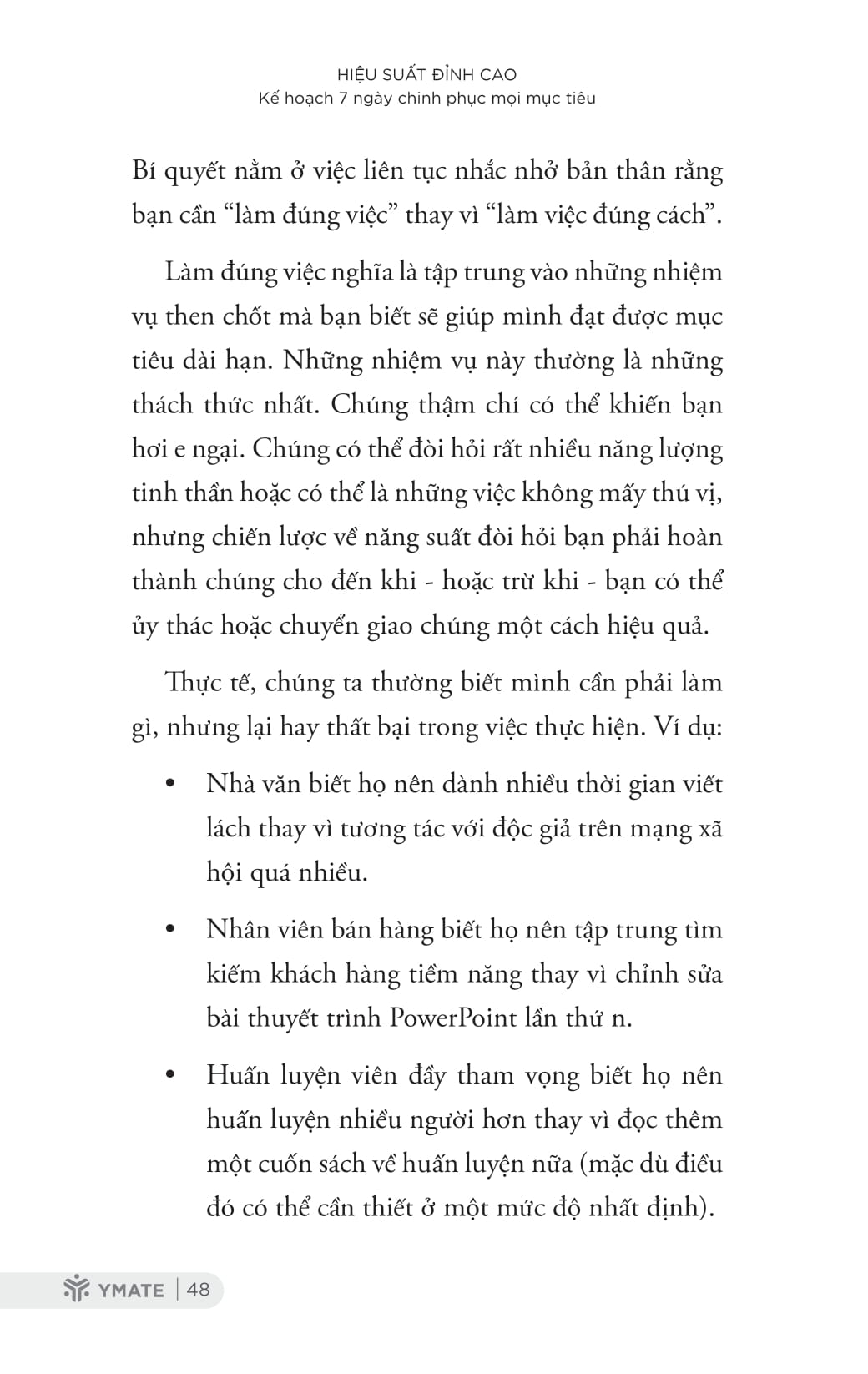 hiệu suất đỉnh cao - kế hoạch 7 ngày chinh phục mọi mục tiêu