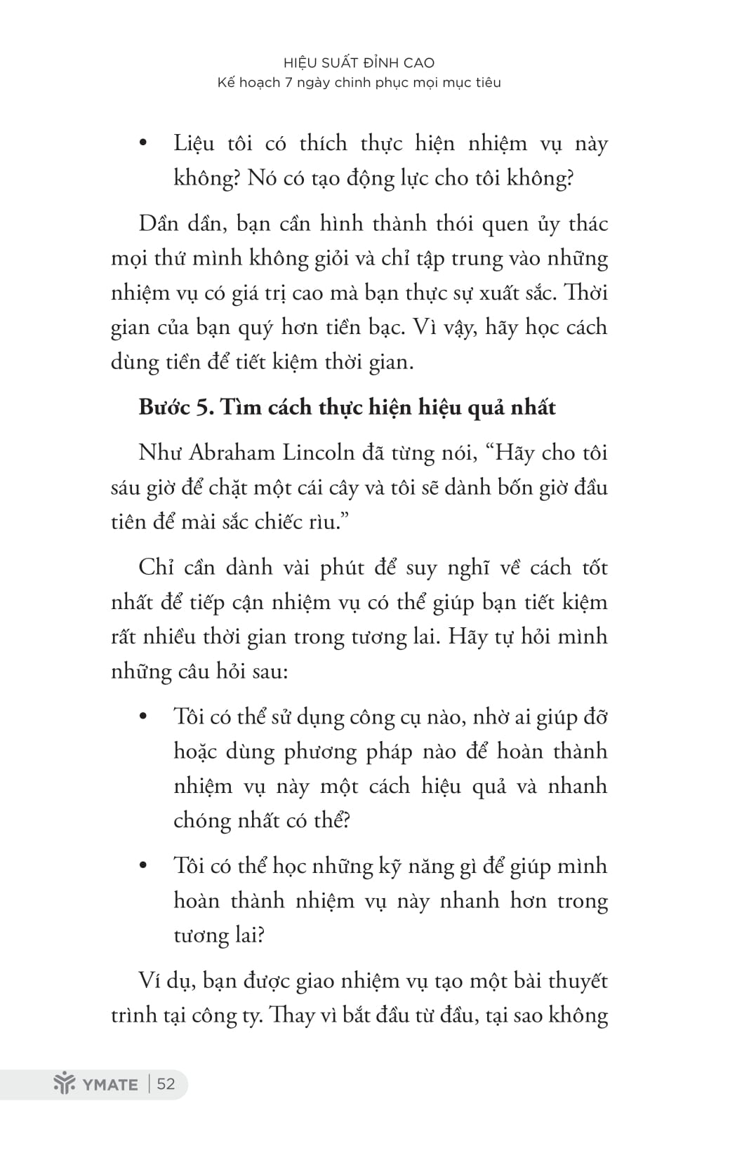 hiệu suất đỉnh cao - kế hoạch 7 ngày chinh phục mọi mục tiêu