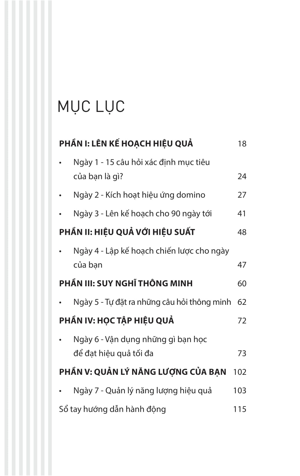 hiệu suất đỉnh cao - kế hoạch 7 ngày chinh phục mọi mục tiêu
