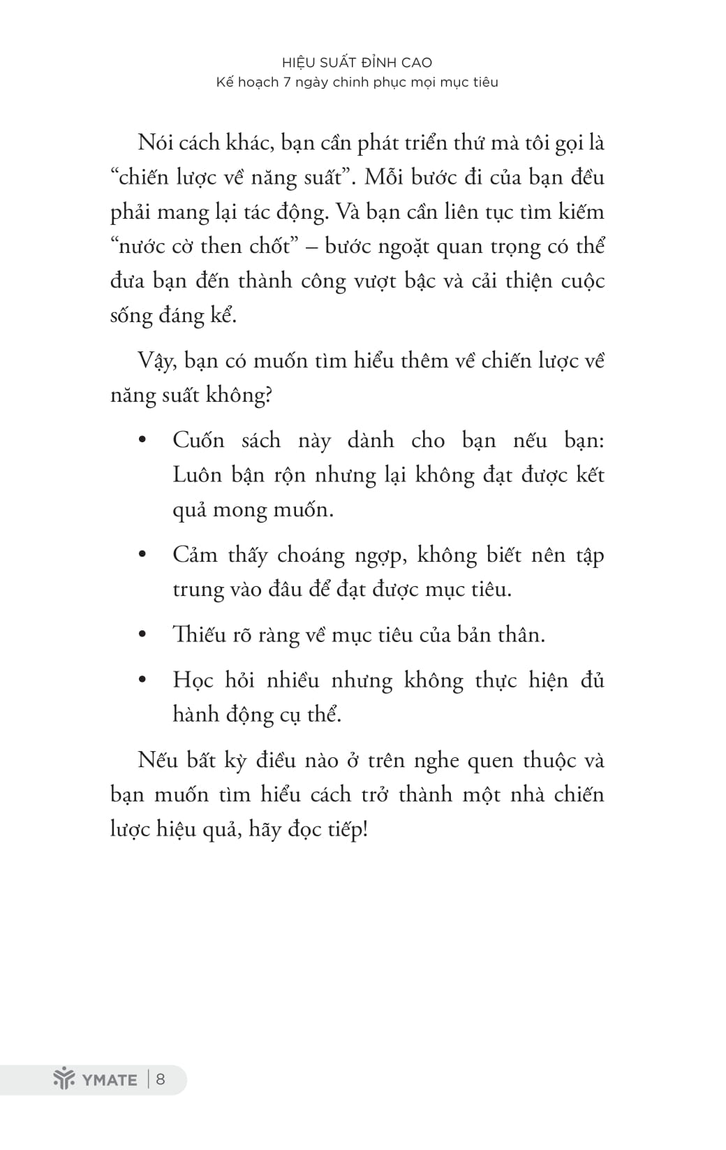 hiệu suất đỉnh cao - kế hoạch 7 ngày chinh phục mọi mục tiêu