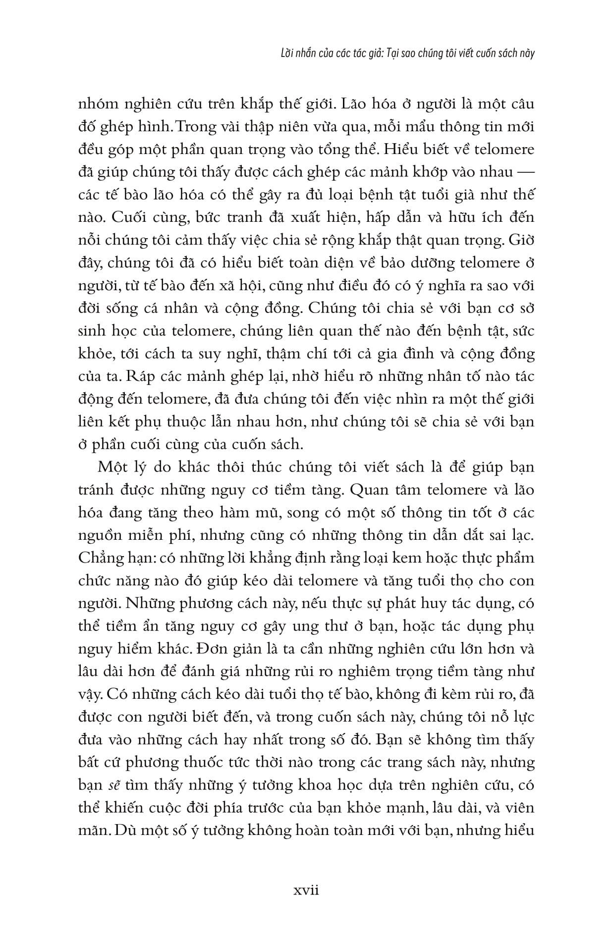 hiệu ứng telomere: giải pháp đột phá để sống trẻ, khỏe, và ngăn ngừa lão hóa