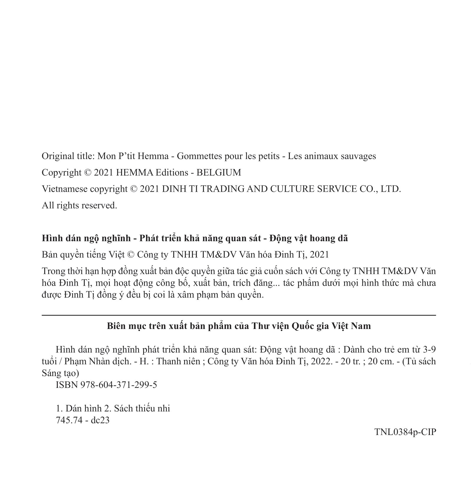 hình dán ngộ nghĩnh - phát triển khả năng quan sát - động vật hoang dã