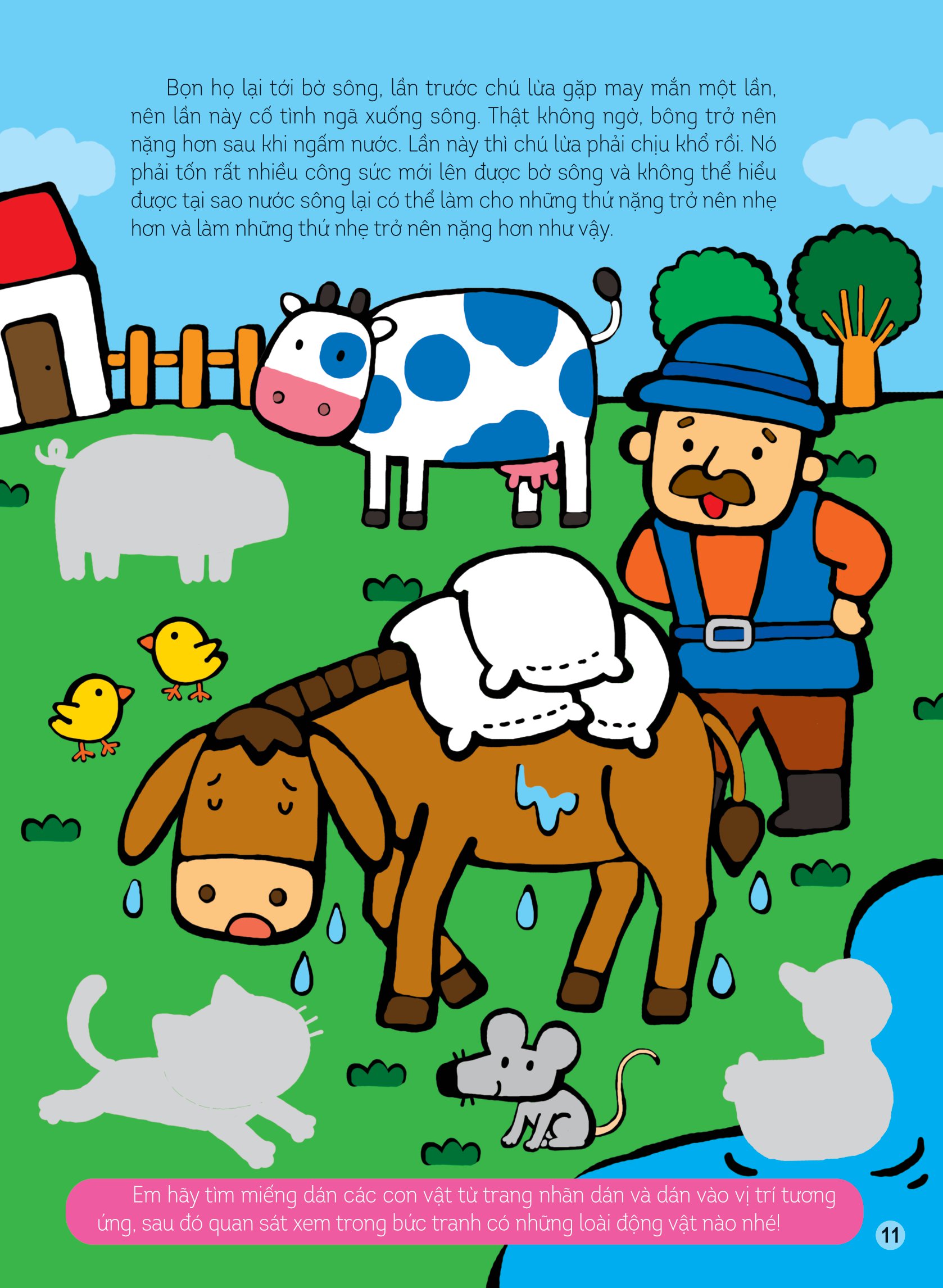 hình dán thông minh giúp bé làm quen với toán học - các loài vật dưới ánh trăng