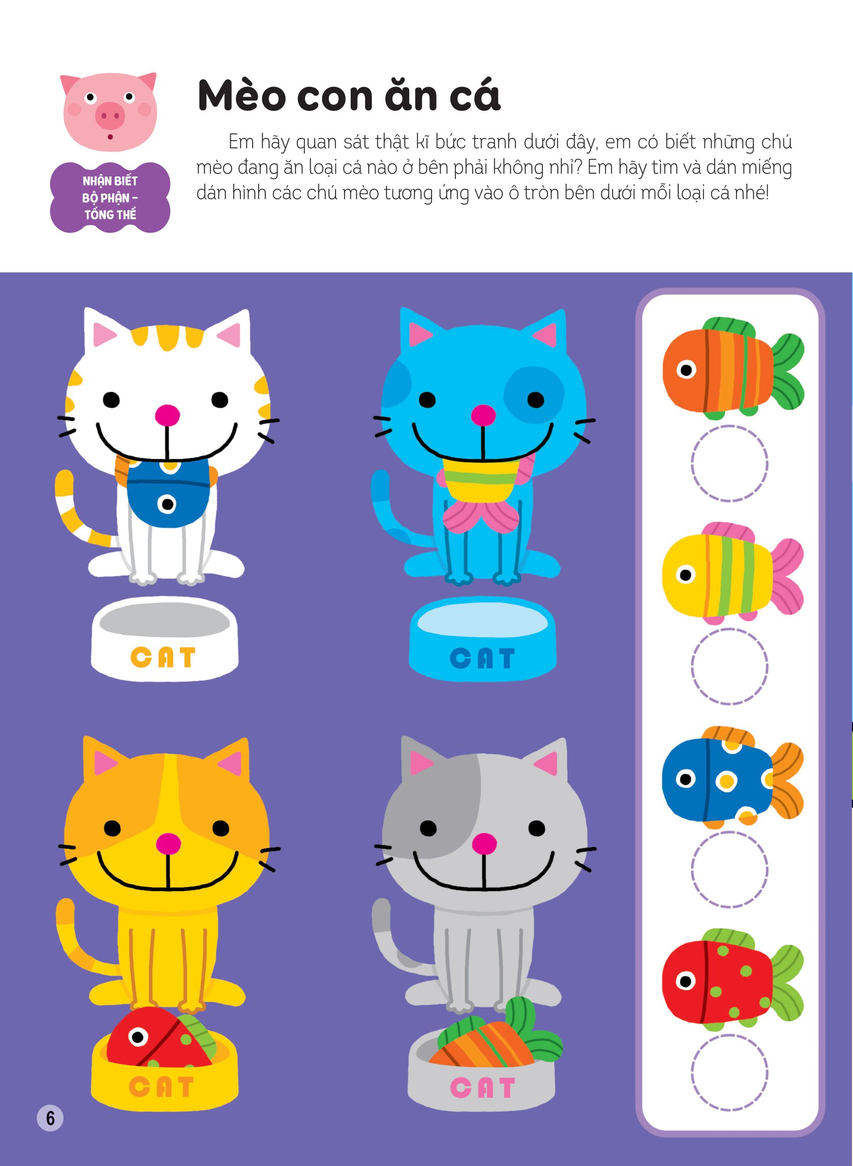 hình dán thông minh giúp bé làm quen với toán học - các loài vật dưới ánh trăng