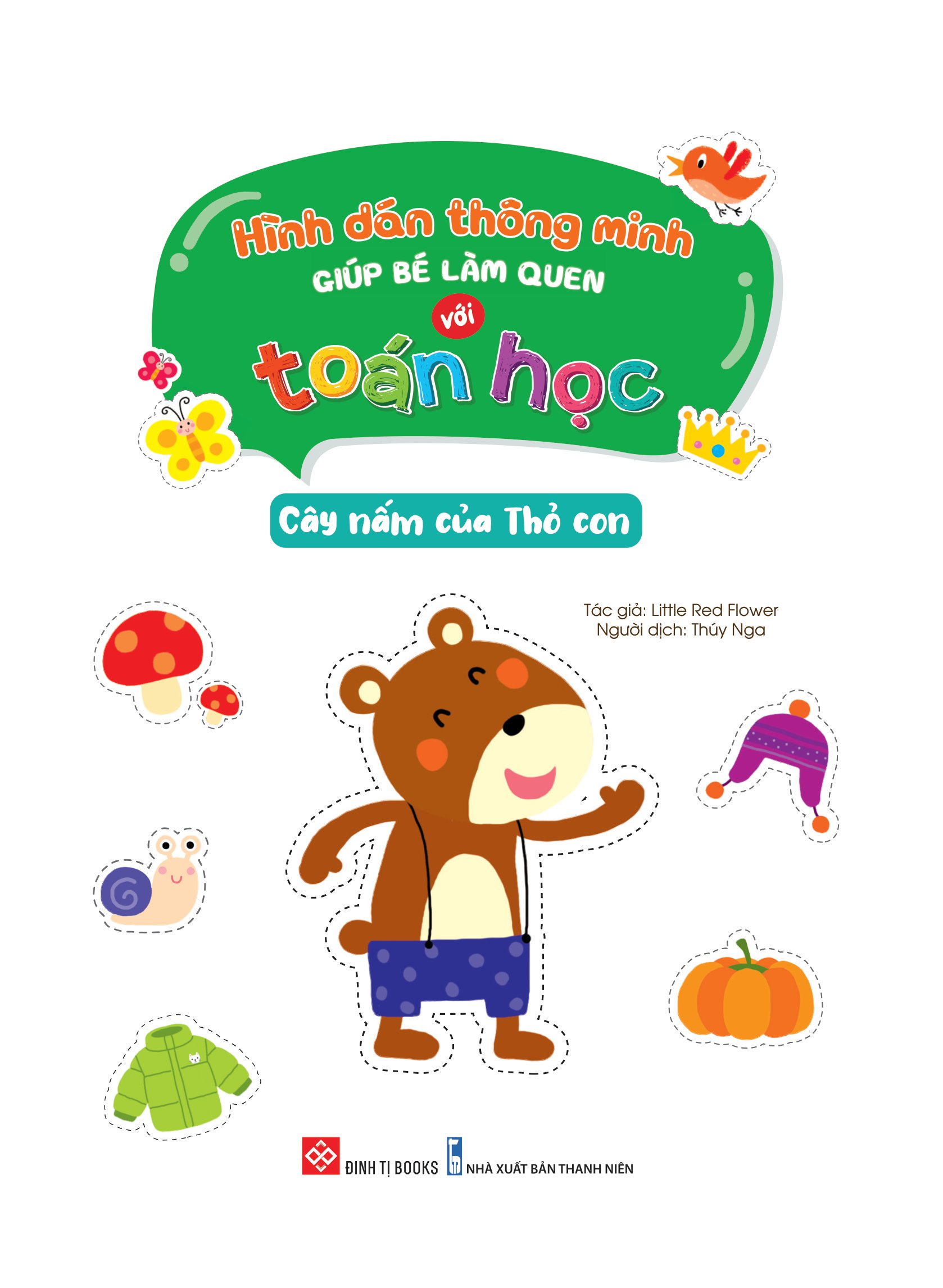 hình dán thông minh giúp bé làm quen với toán học - cây nấm của thỏ con