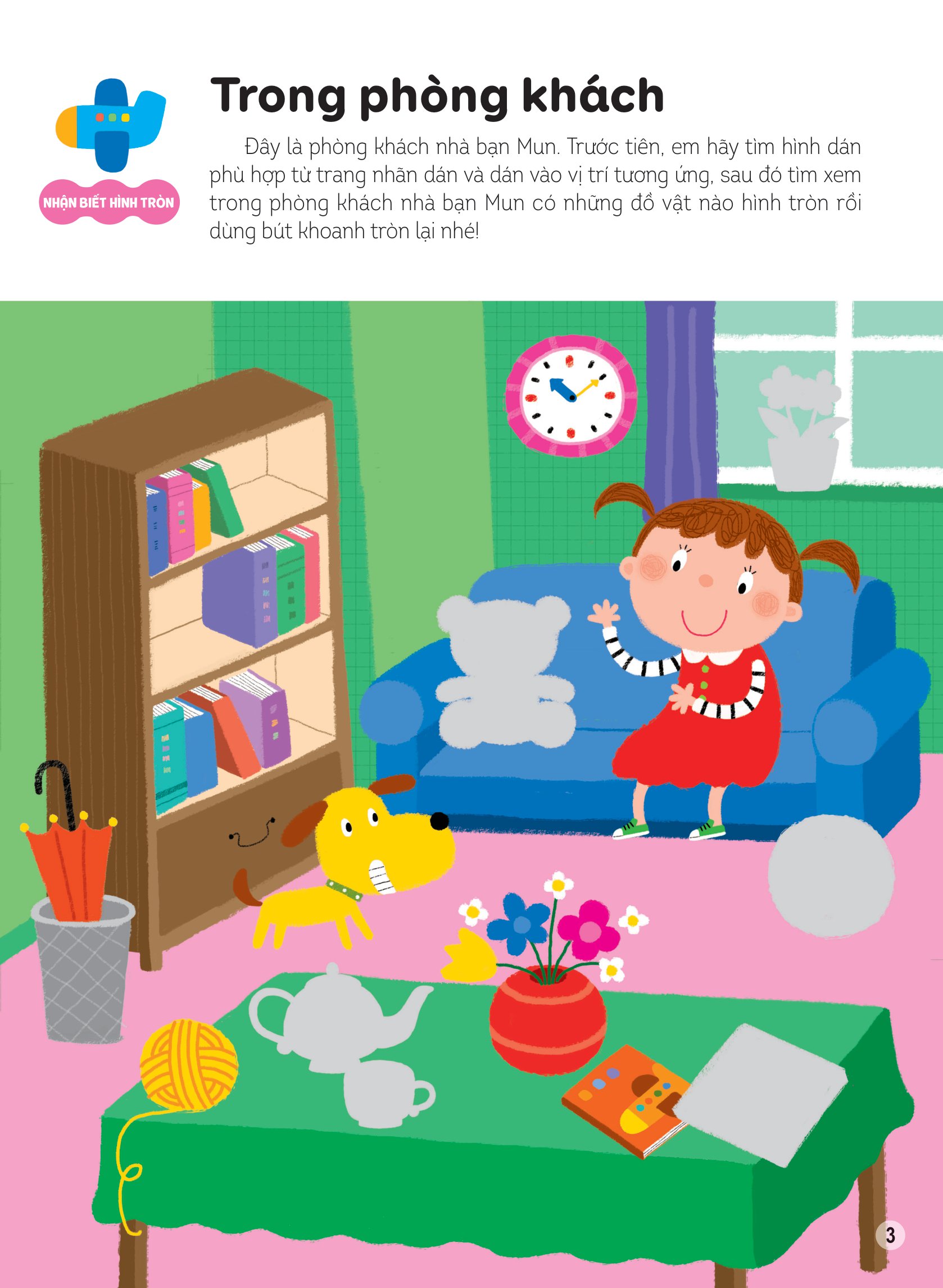 hình dán thông minh giúp bé làm quen với toán học - cây nấm của thỏ con