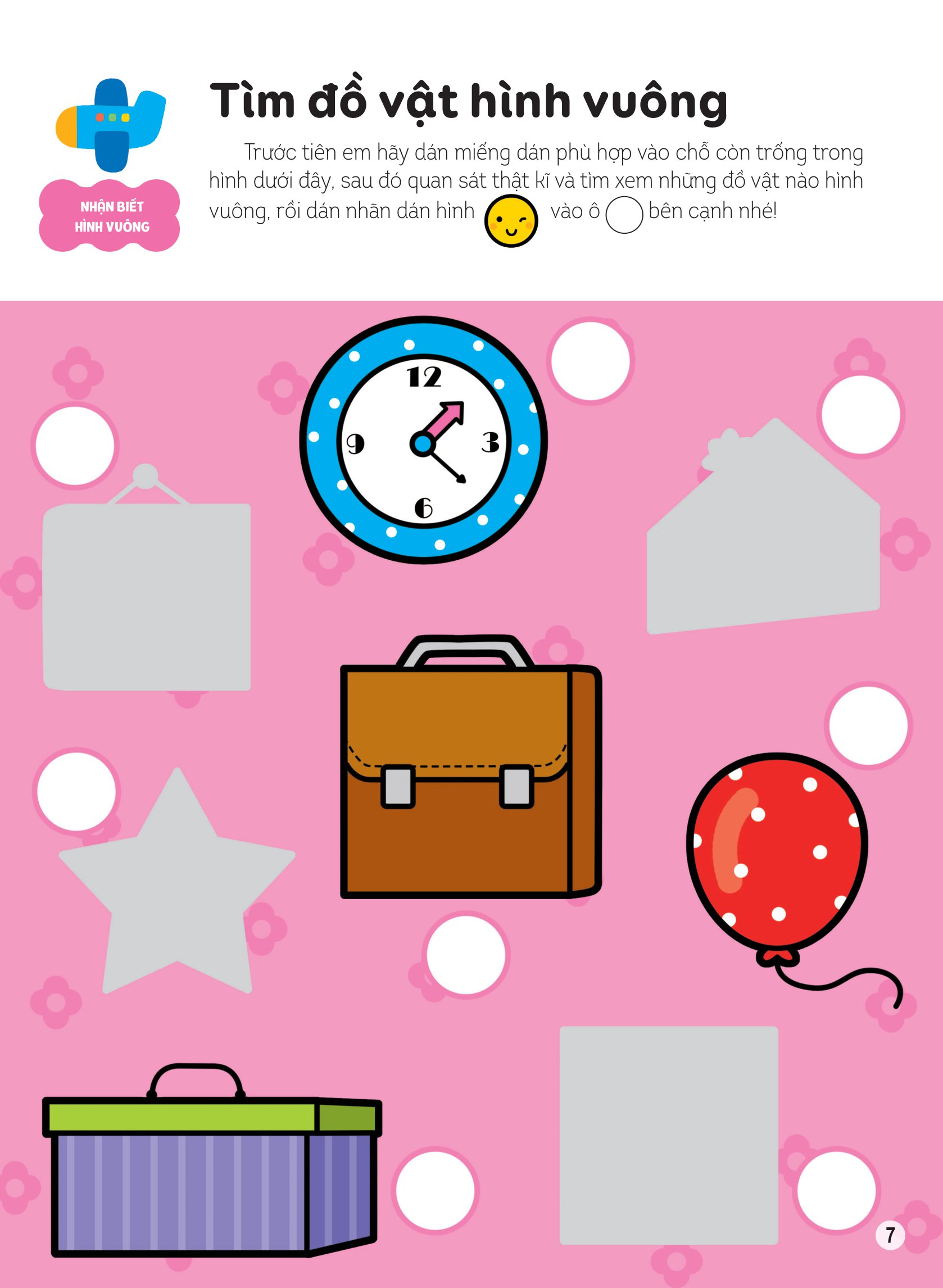 hình dán thông minh giúp bé làm quen với toán học - cây nấm của thỏ con