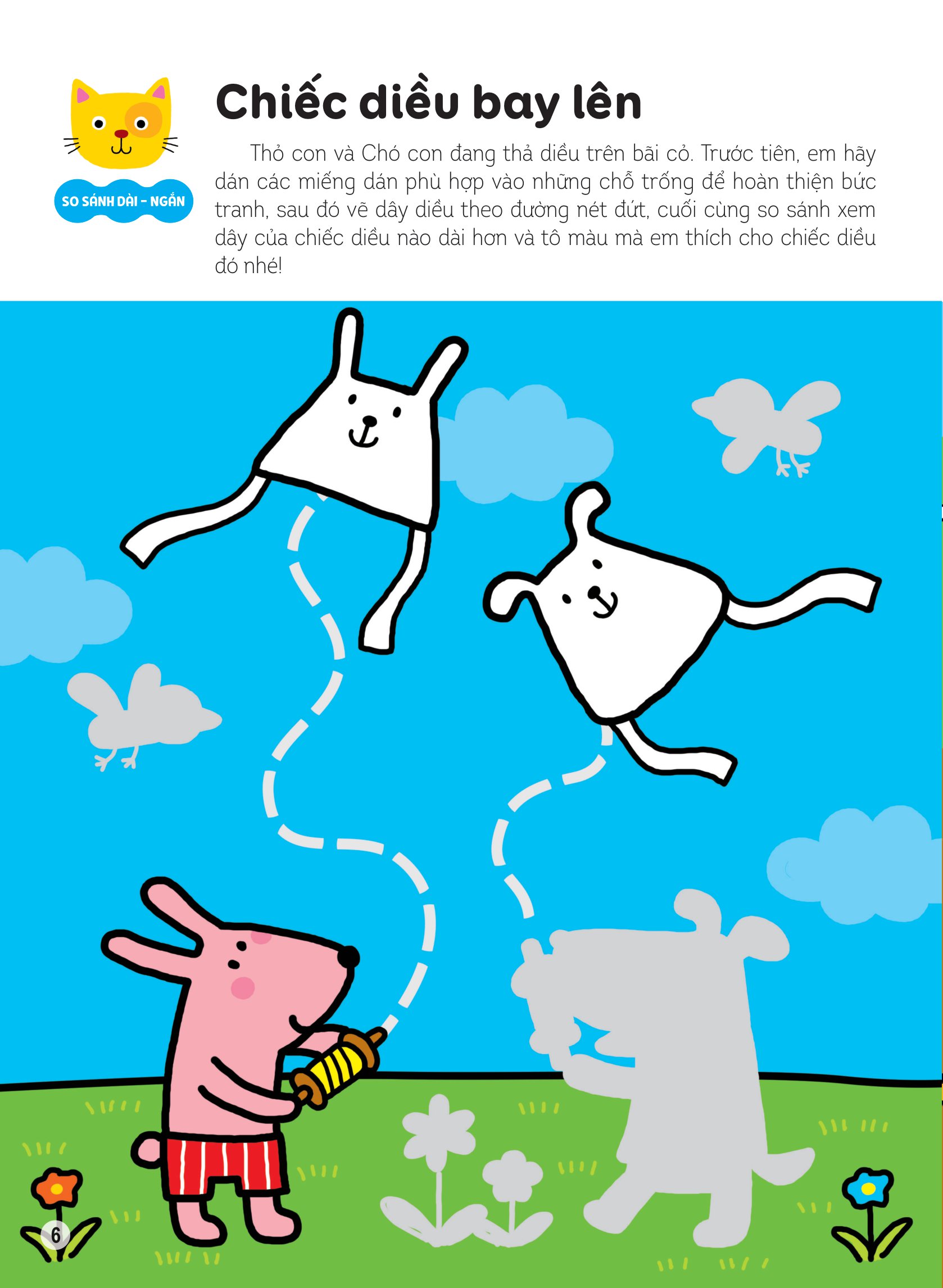 hình dán thông minh giúp bé làm quen với toán học - chiếc diều bay lên