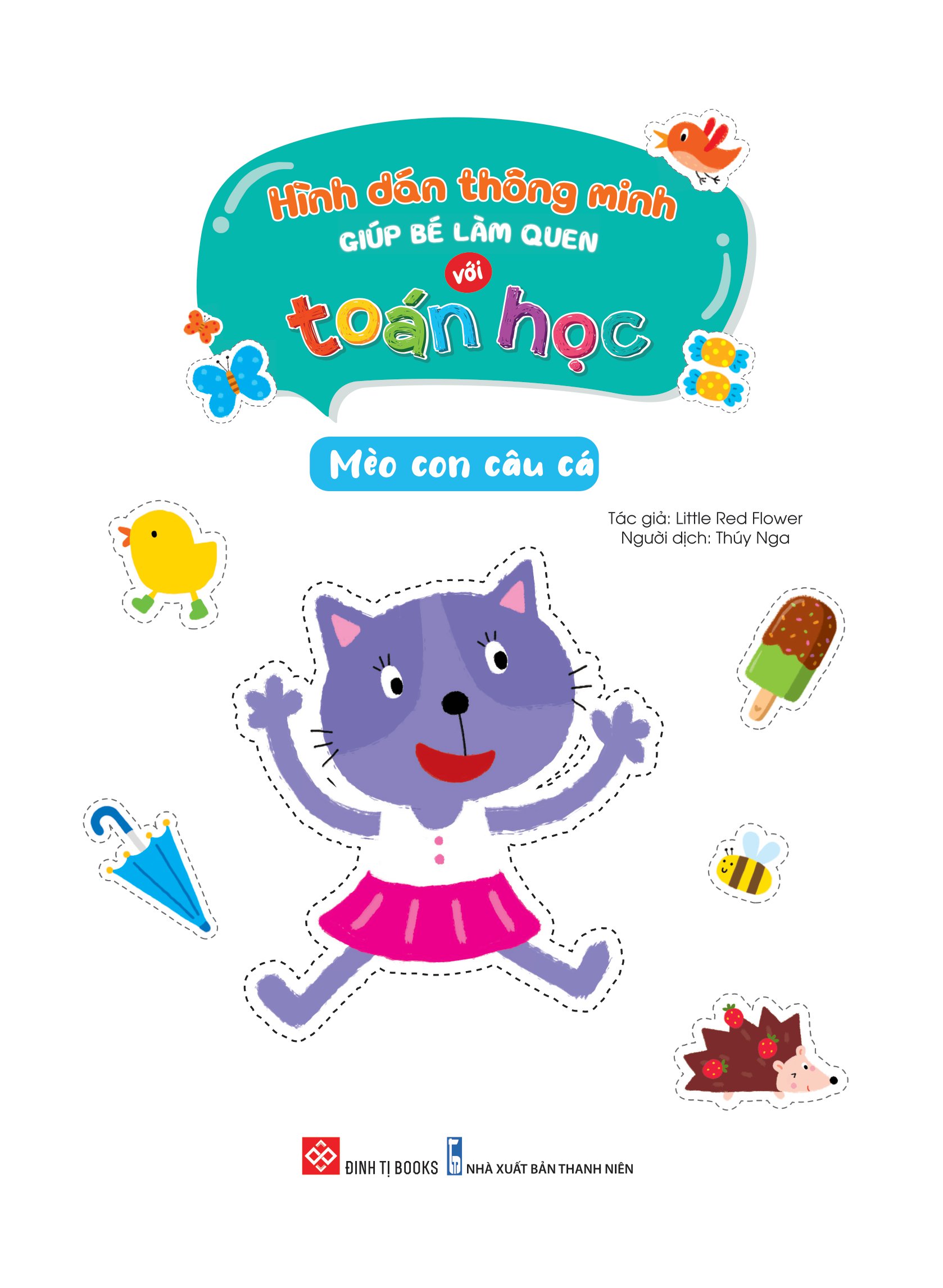 hình dán thông minh giúp bé làm quen với toán học - mèo con câu cá