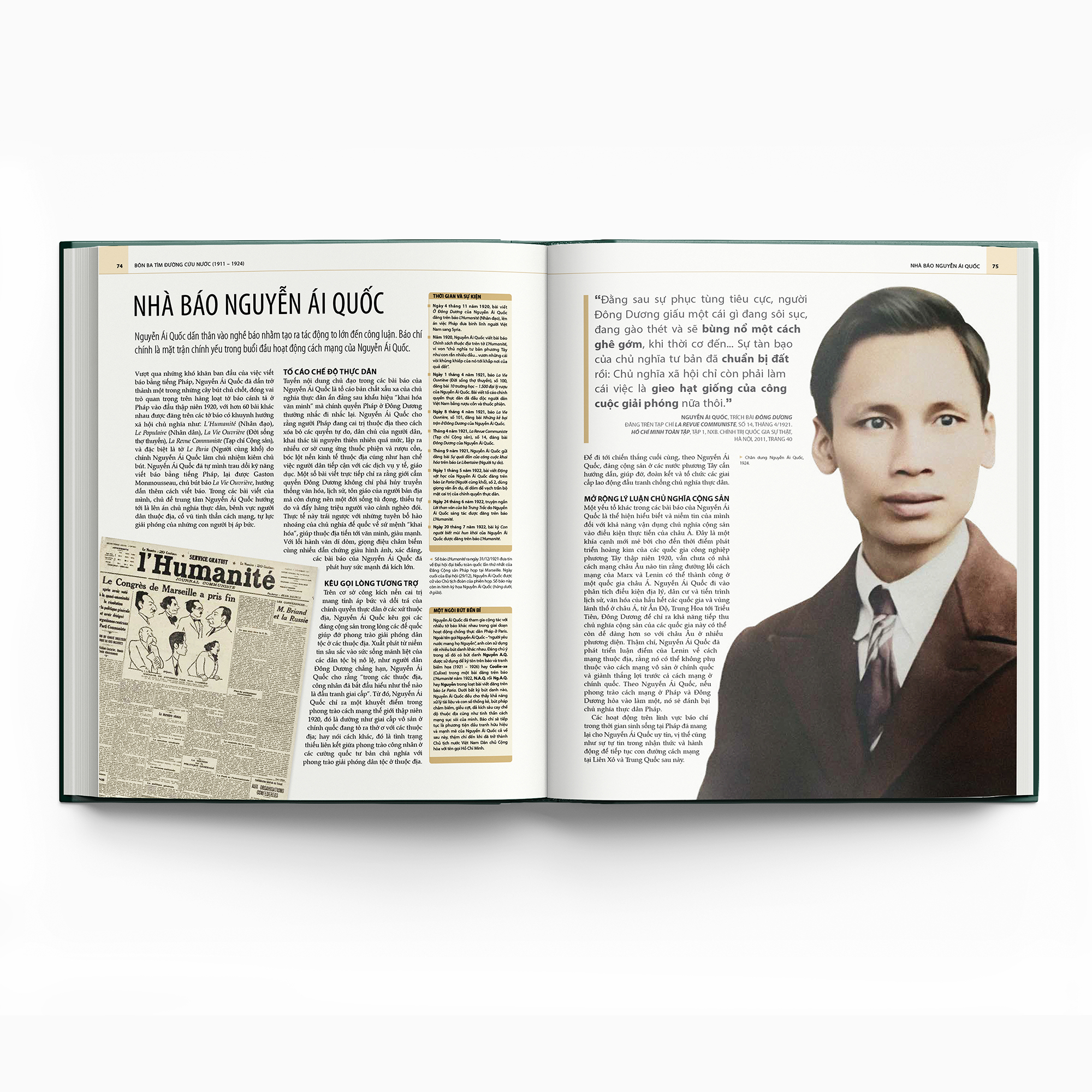 Ho Chi Minh - Tieu Su Bang Hinh - Bia Cung - Tang Kem 1 Bookmark + 4 Postcard