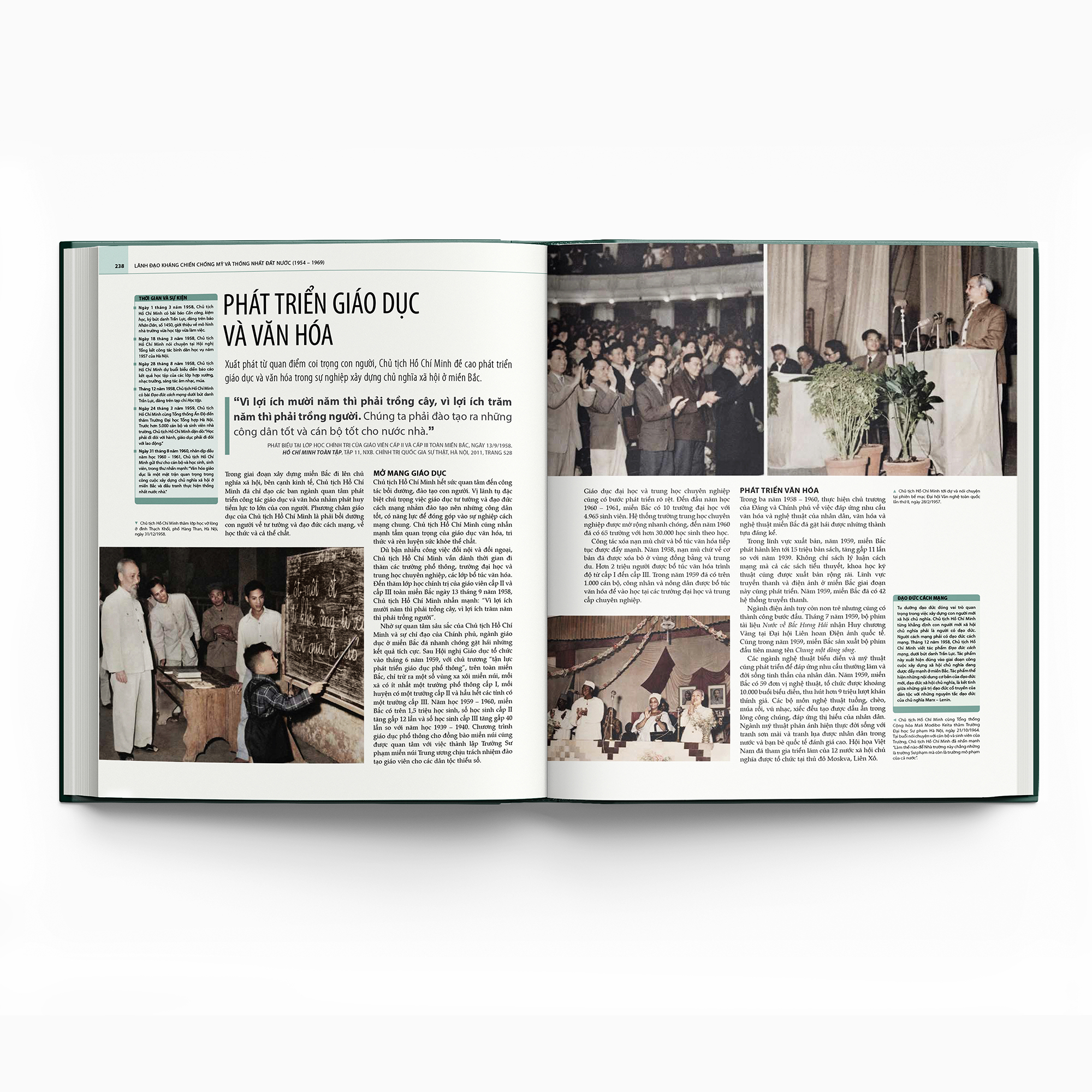 Ho Chi Minh - Tieu Su Bang Hinh - Bia Cung - Tang Kem 1 Bookmark + 4 Postcard