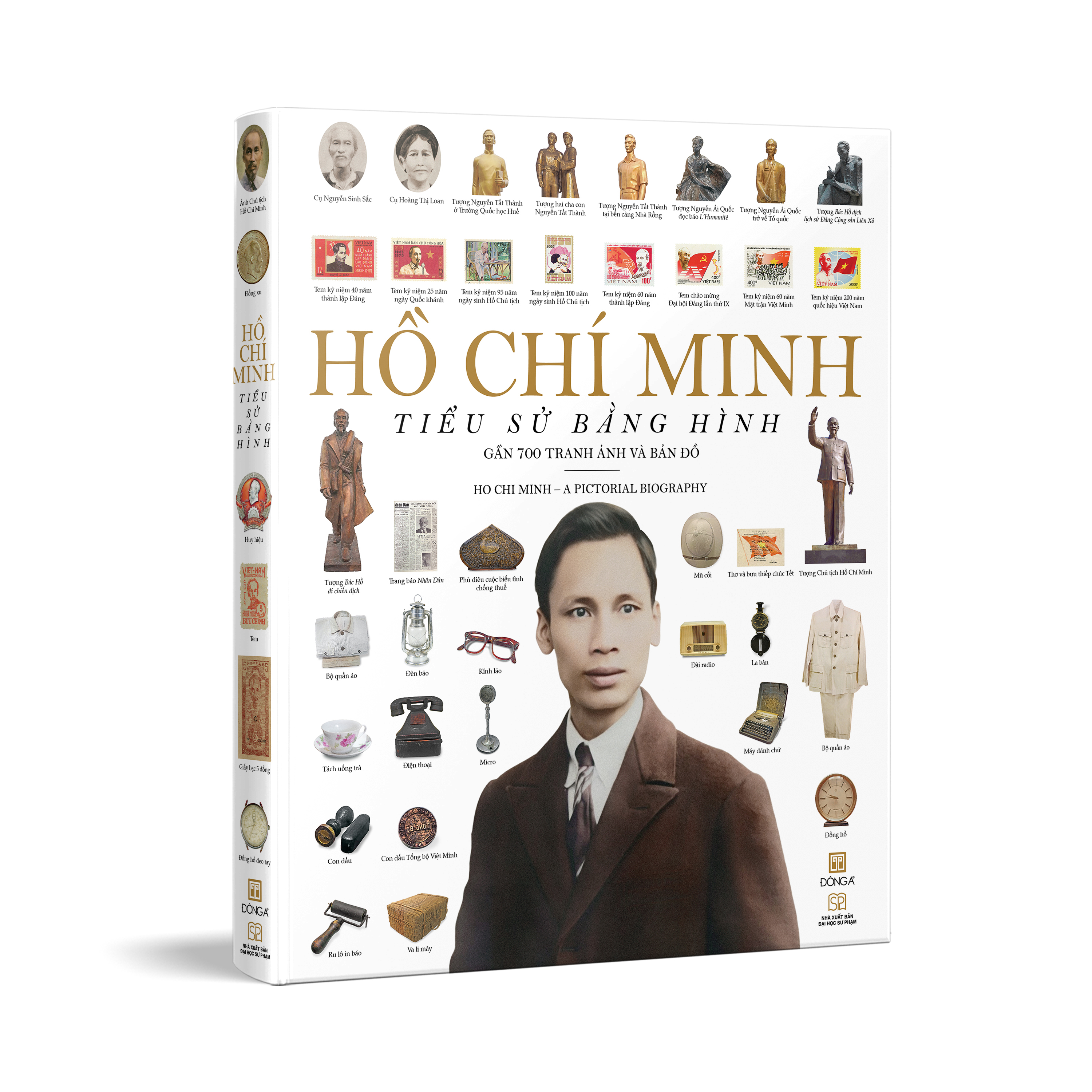 Ho Chi Minh - Tieu Su Bang Hinh - Bia Cung - Tang Kem 1 Bookmark + 4 Postcard