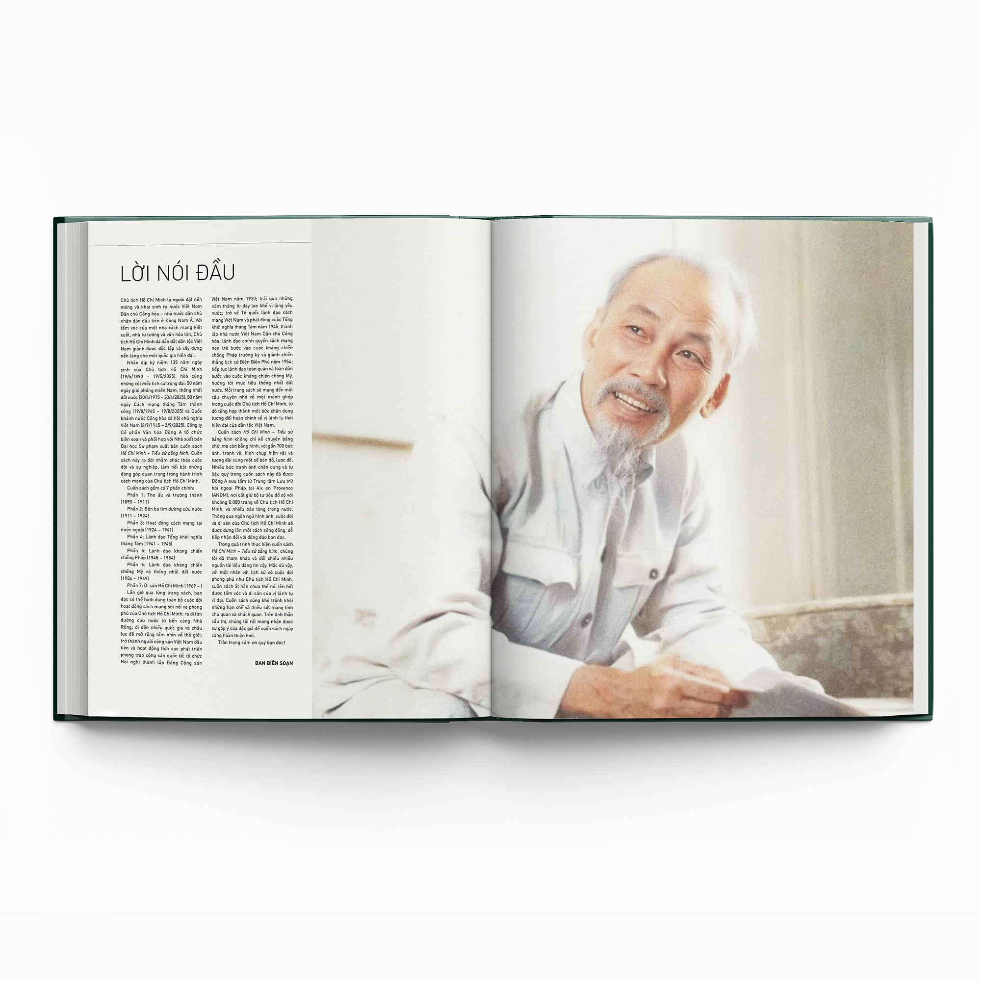 Ho Chi Minh - Tieu Su Bang Hinh - Bia Cung - Tang Kem 1 Bookmark + 4 Postcard